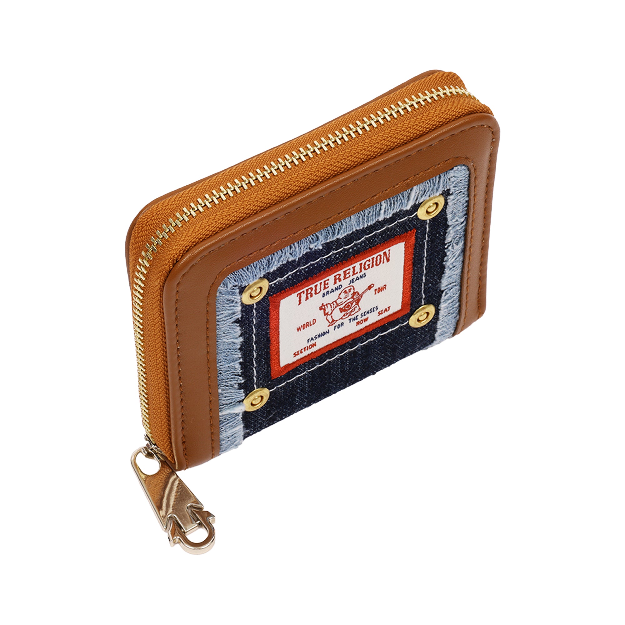 True Religion Frayed Edge Zip Around Small Wallet