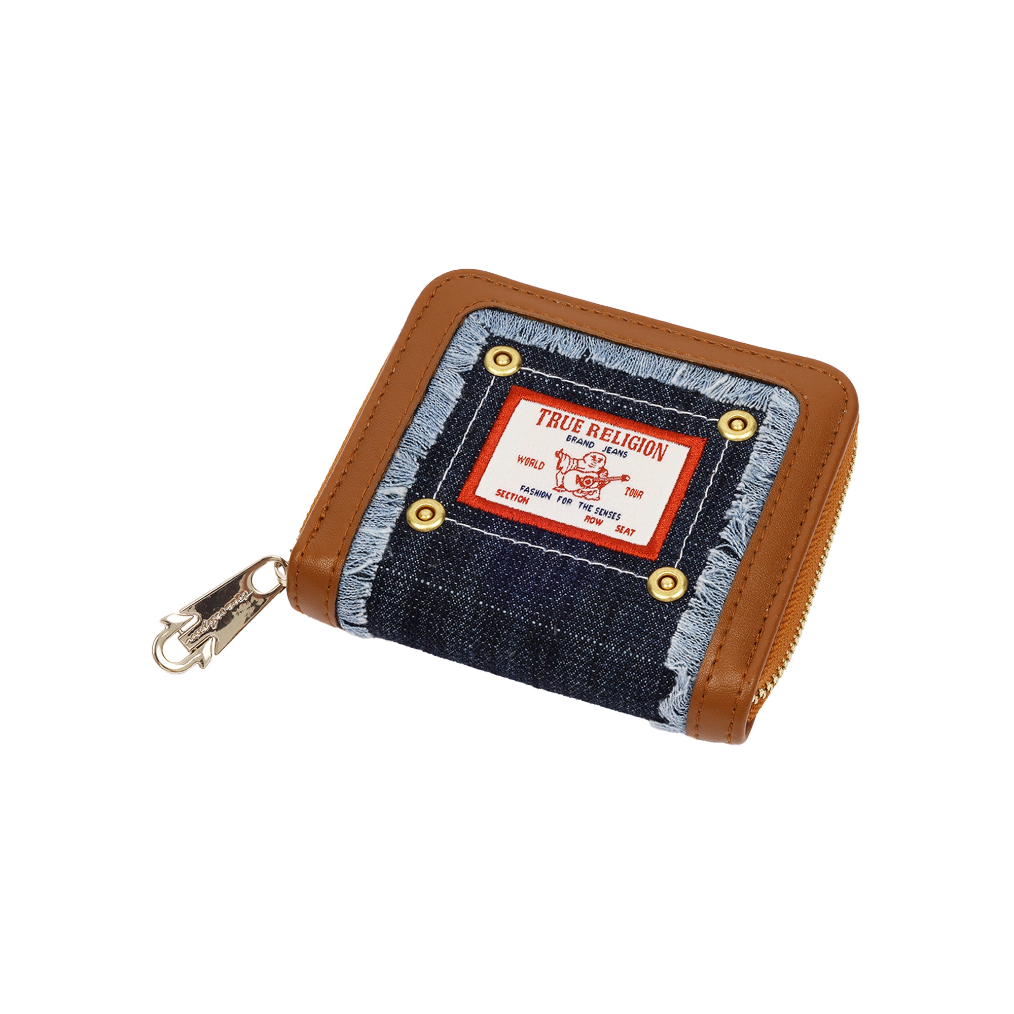True Religion Frayed Edge Zip Around Small Wallet