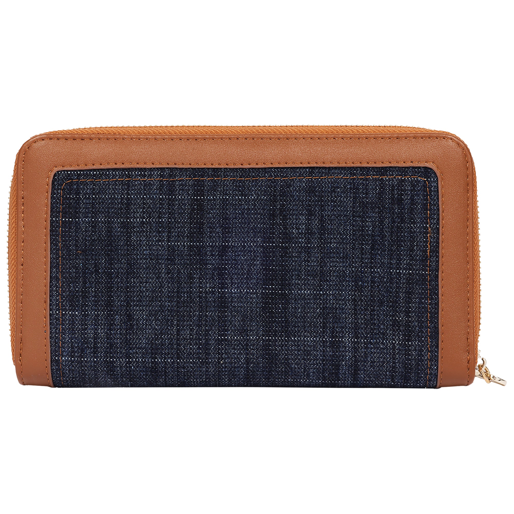 True Religion Studded Banner Zip Around Wallet with Wristlet Strap – Dark Denim