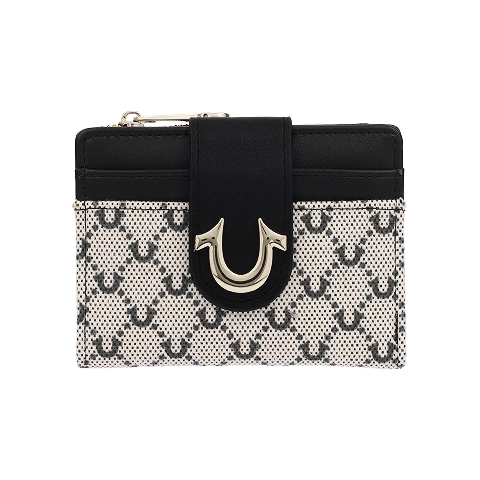 True Religion Signature Horseshoe Tab Wallet – Monogram Print