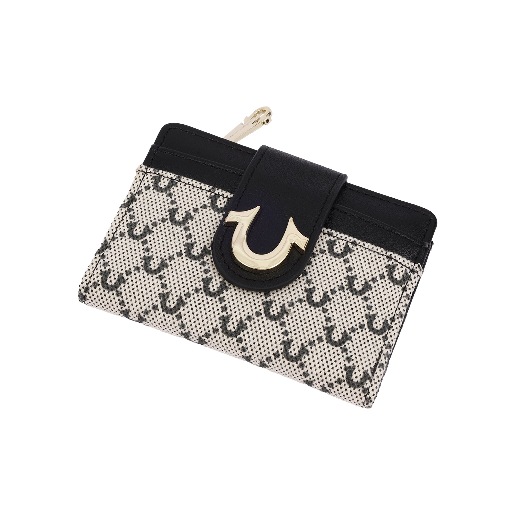 True Religion Signature Horseshoe Tab Wallet – Monogram Print