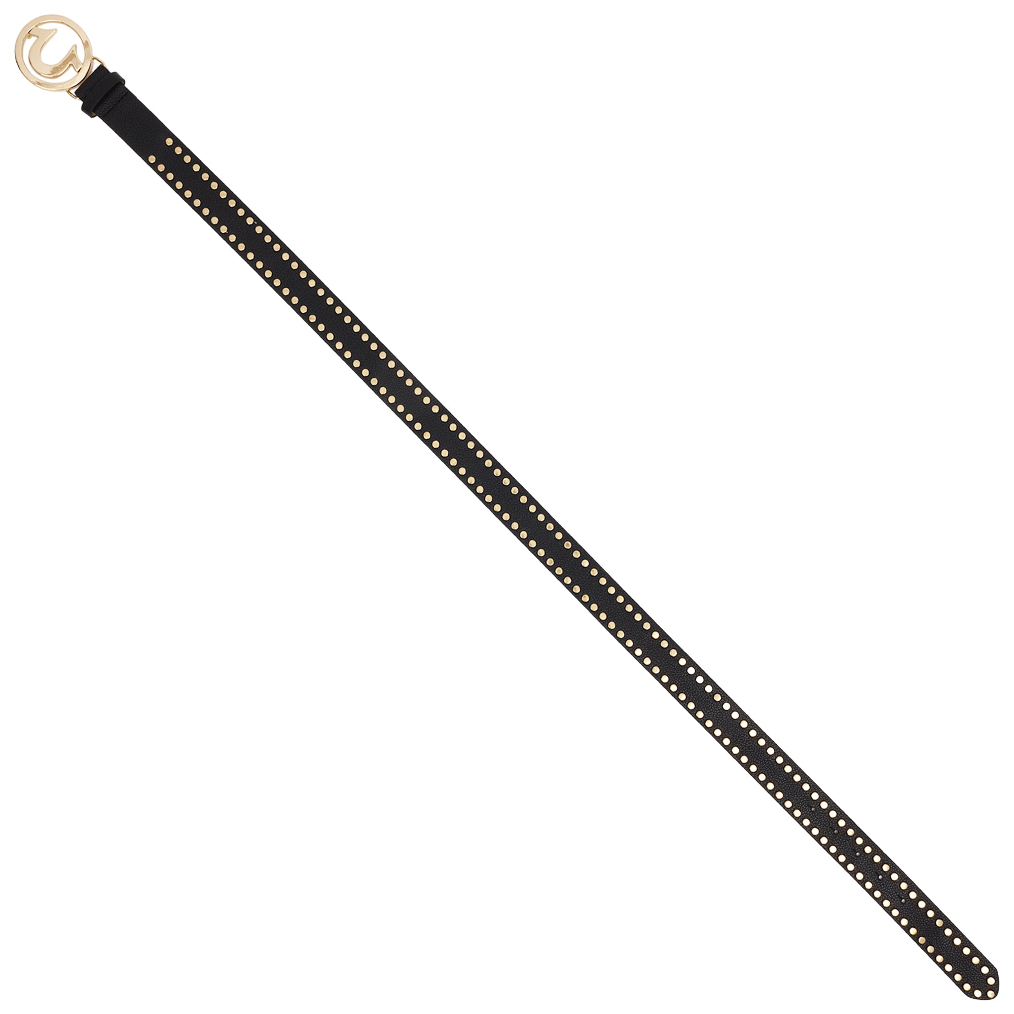 True Religion Studded Horseshoe Logo Belt – Black-Small