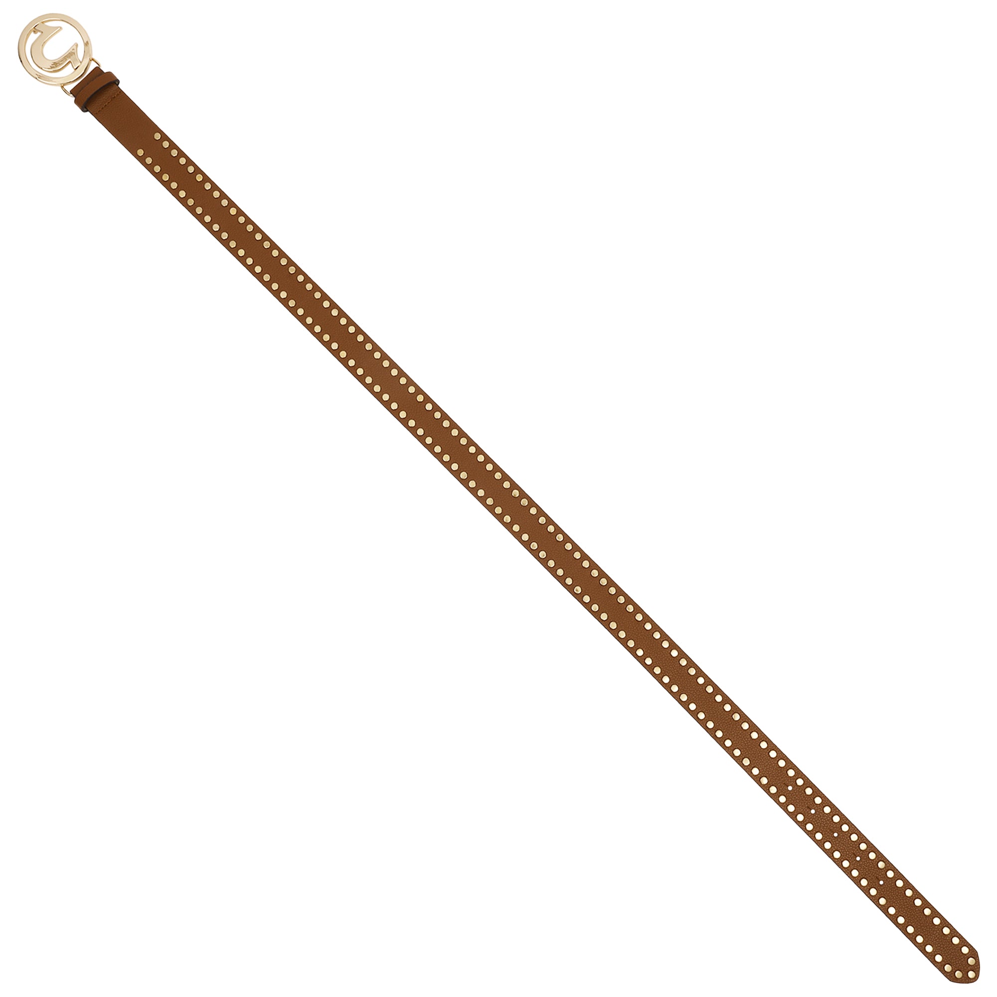 True Religion Studded Horseshoe Logo Belt – Tan