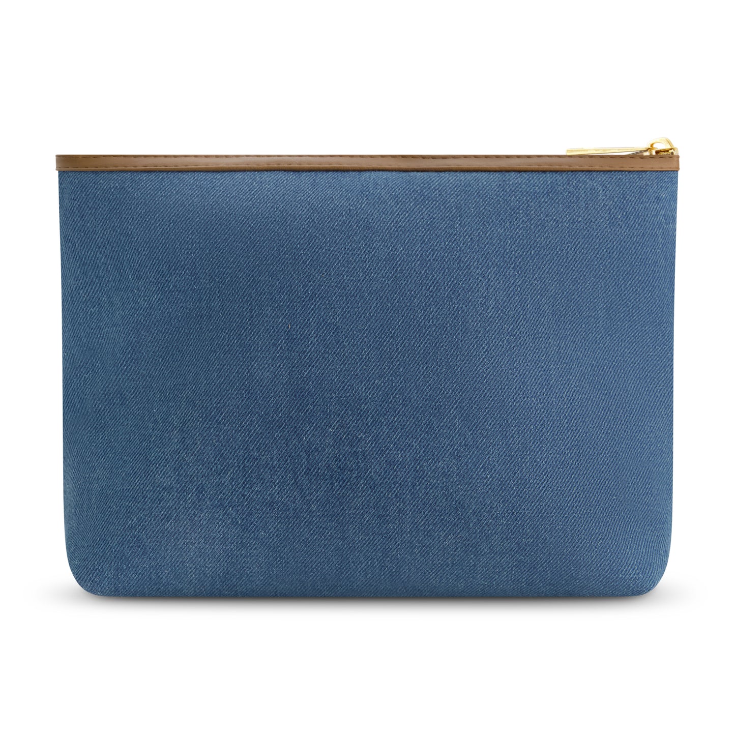 True Religions Trapazoid zip cosmetic bag, DENIM