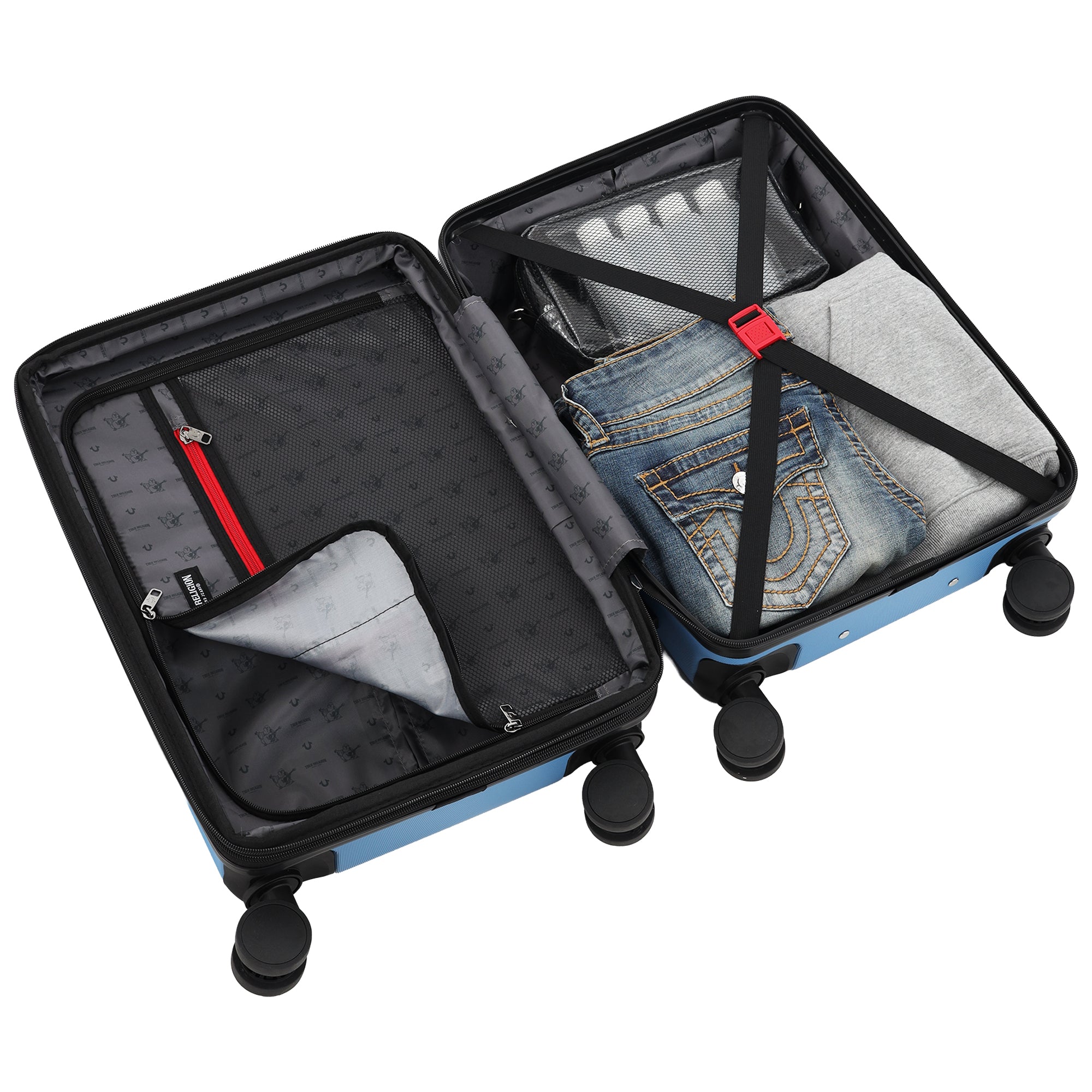True Religion Molded U 3-Piece Hardside Spinner Luggage Set – 22", 26.5" & 30.5" Expandable Suitcases