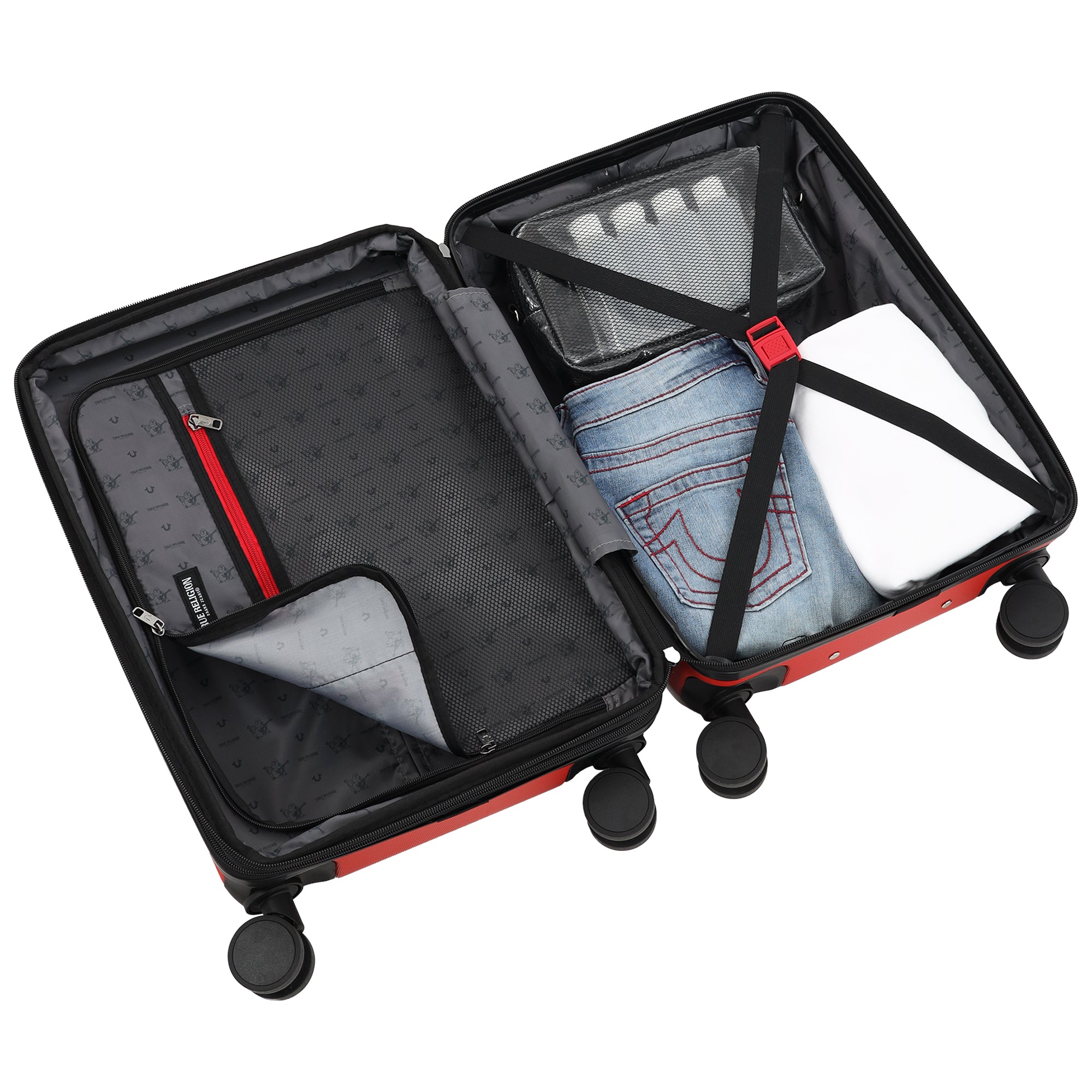 True Religion Molded U 3-Piece Hardside Spinner Luggage Set – 22", 26.5" & 30.5" Expandable Suitcases