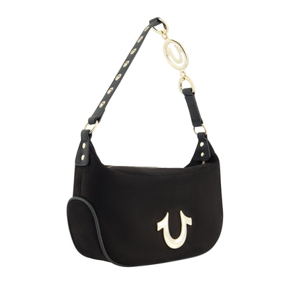 True Religion Horseshoe Link eyelet Hobo, Black