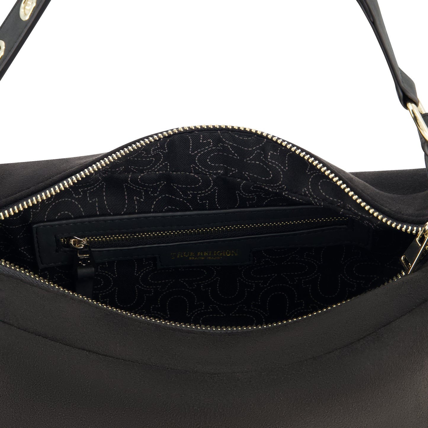 True Religion Horseshoe Link eyelet Hobo, Black