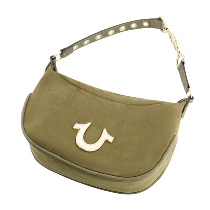 True Religion Horseshoe Link eyelet Hobo, Olive