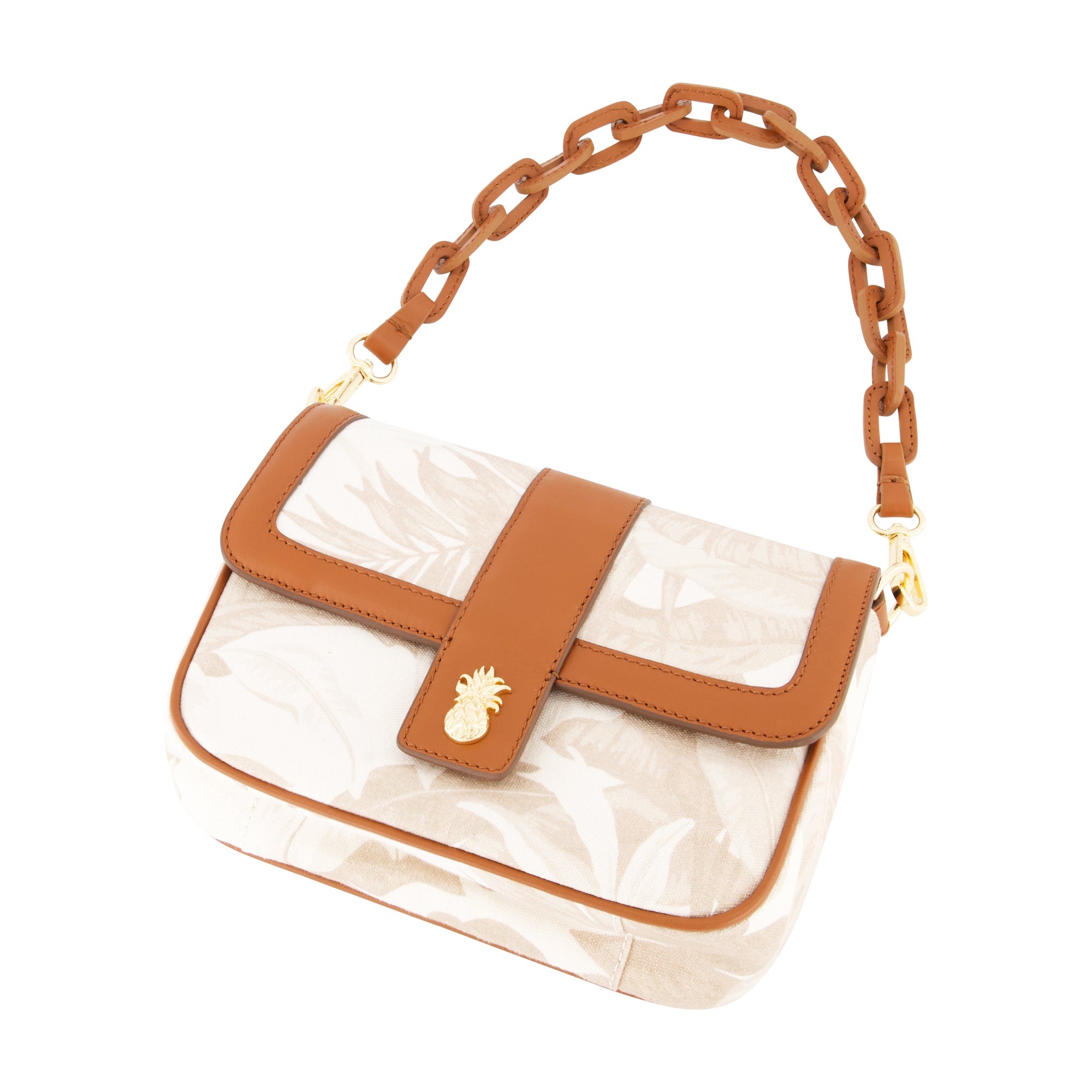 Tommy Bahama Leather Trim Floral Crossbody Flap, Multi