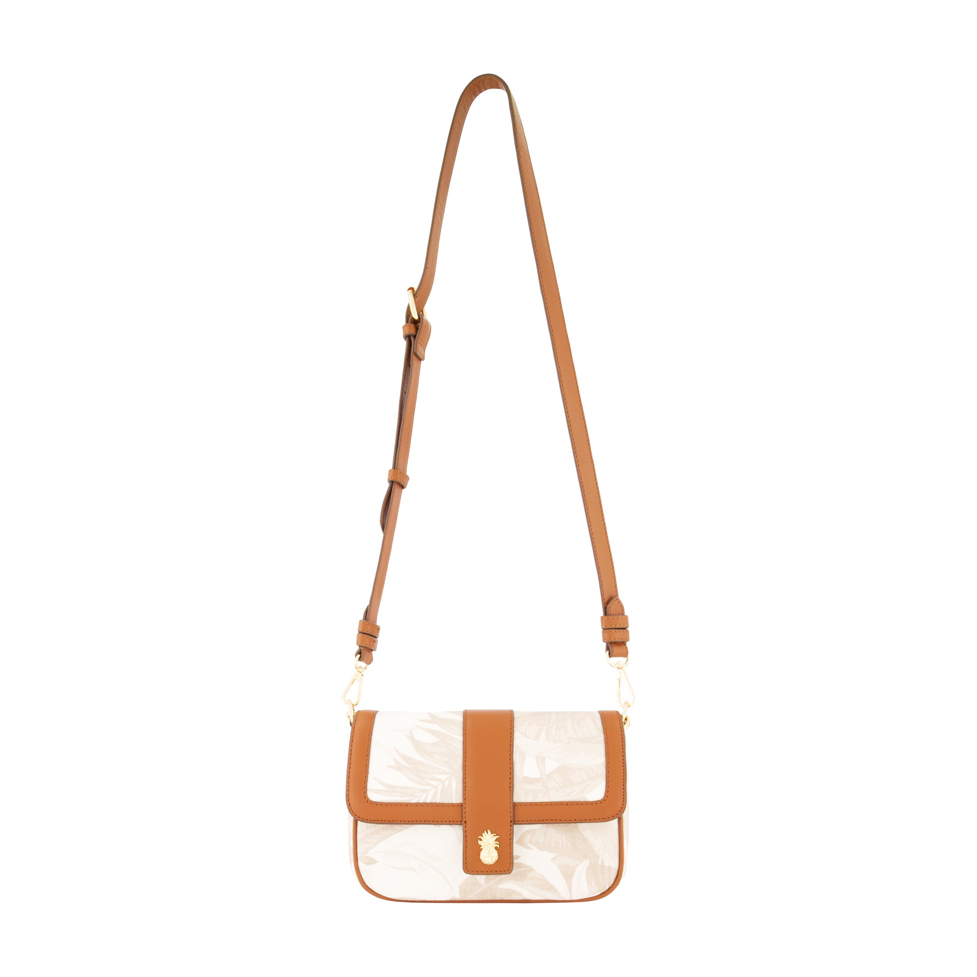 Tommy Bahama Leather Trim Floral Crossbody Flap, Multi