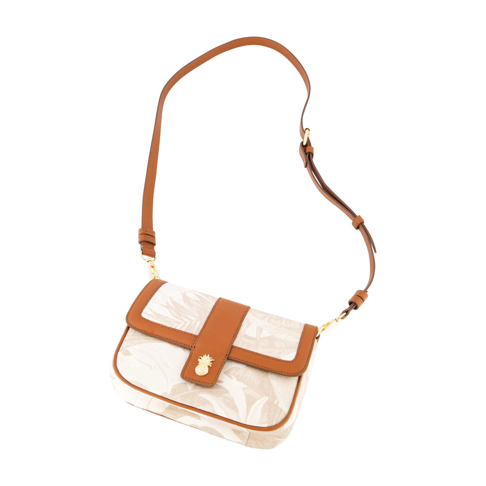 Tommy Bahama Leather Trim Floral Crossbody Flap, Multi