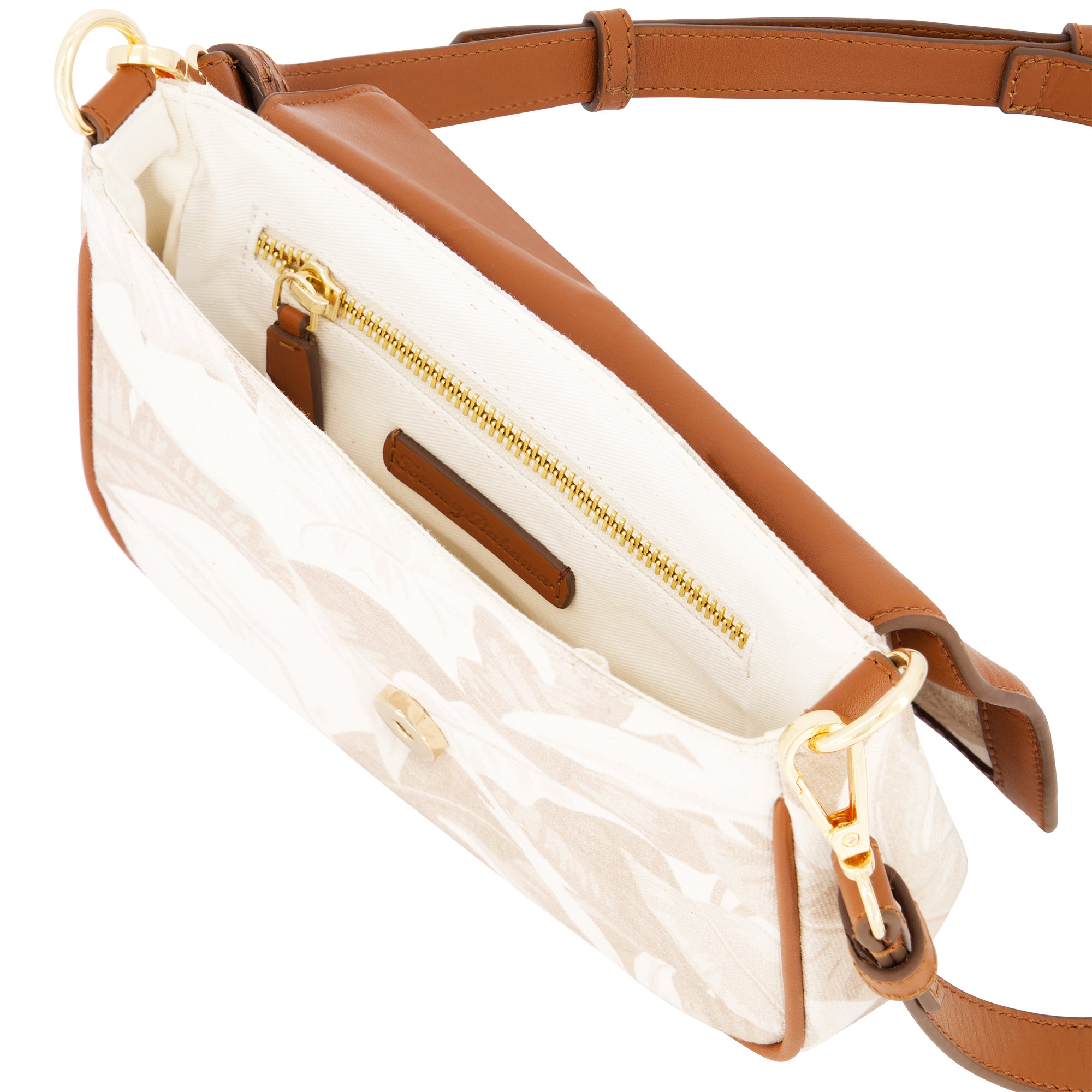 Tommy Bahama Leather Trim Floral Crossbody Flap, Multi