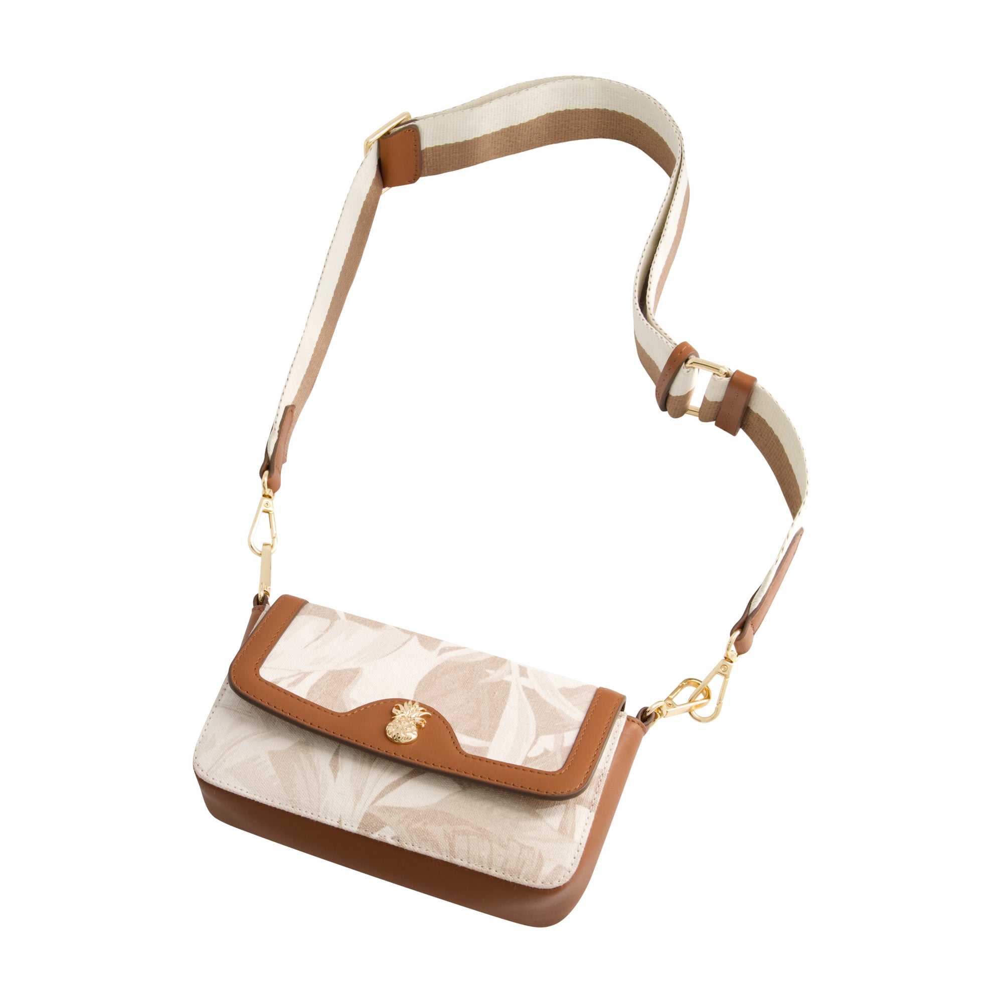 Tommy Bahama Leather Trim Floral Double Crossbody, Multi