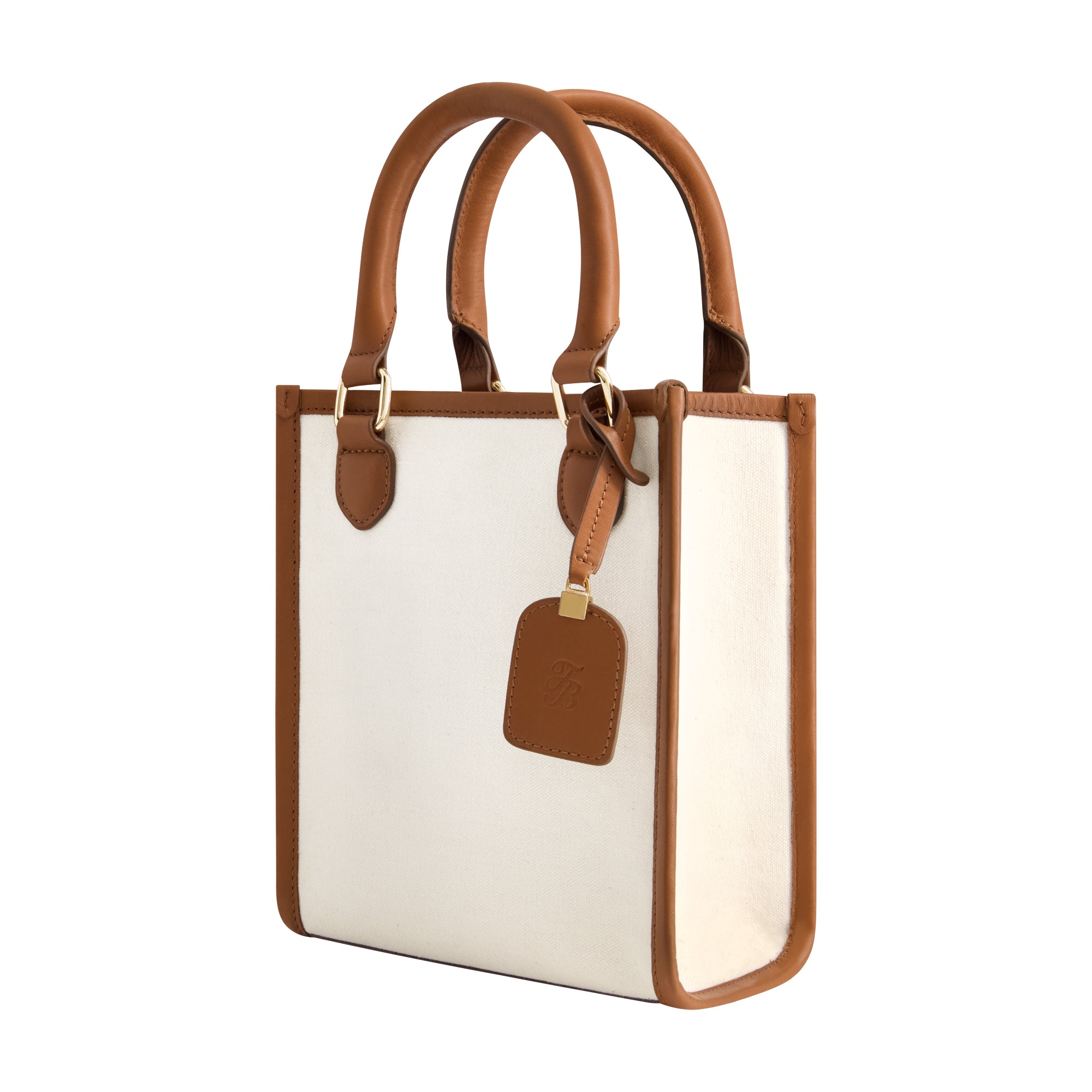 Tommy Bahama Solid Canvas North South Tote With Leather Trim, Natural