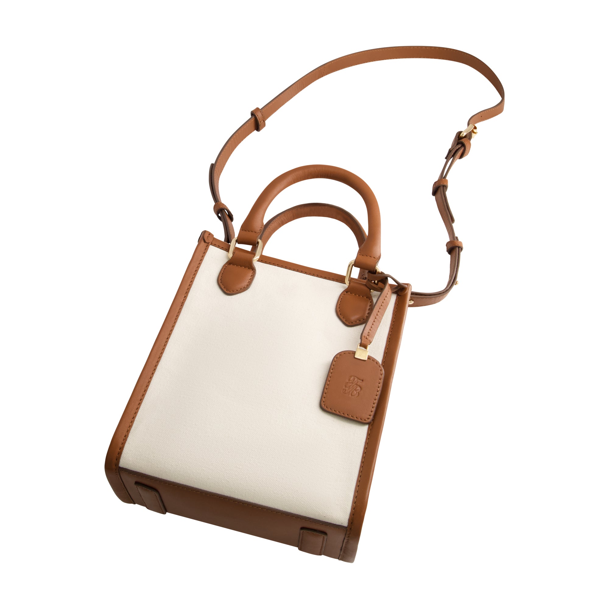 Tommy Bahama Solid Canvas North South Tote With Leather Trim, Natural