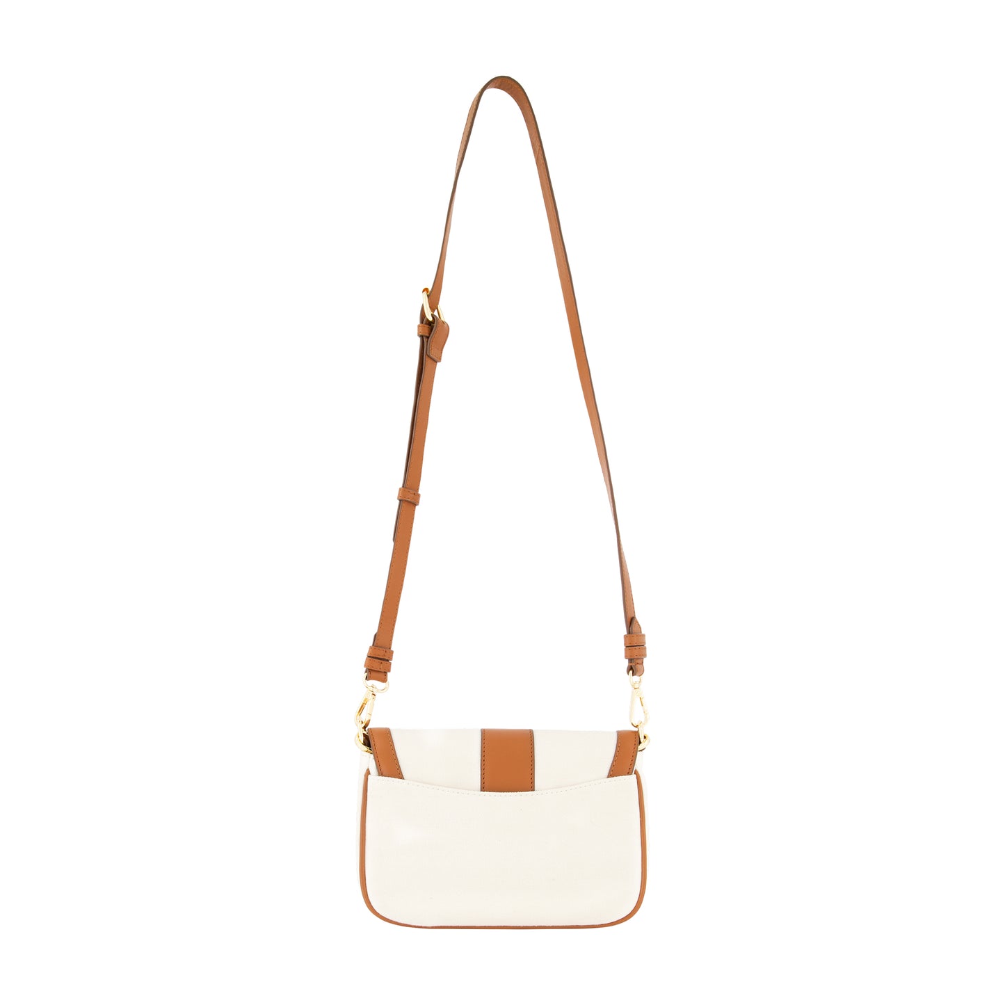 Tommy Bahama Solid Canvas Flap With Double Leather Stap. , Natural