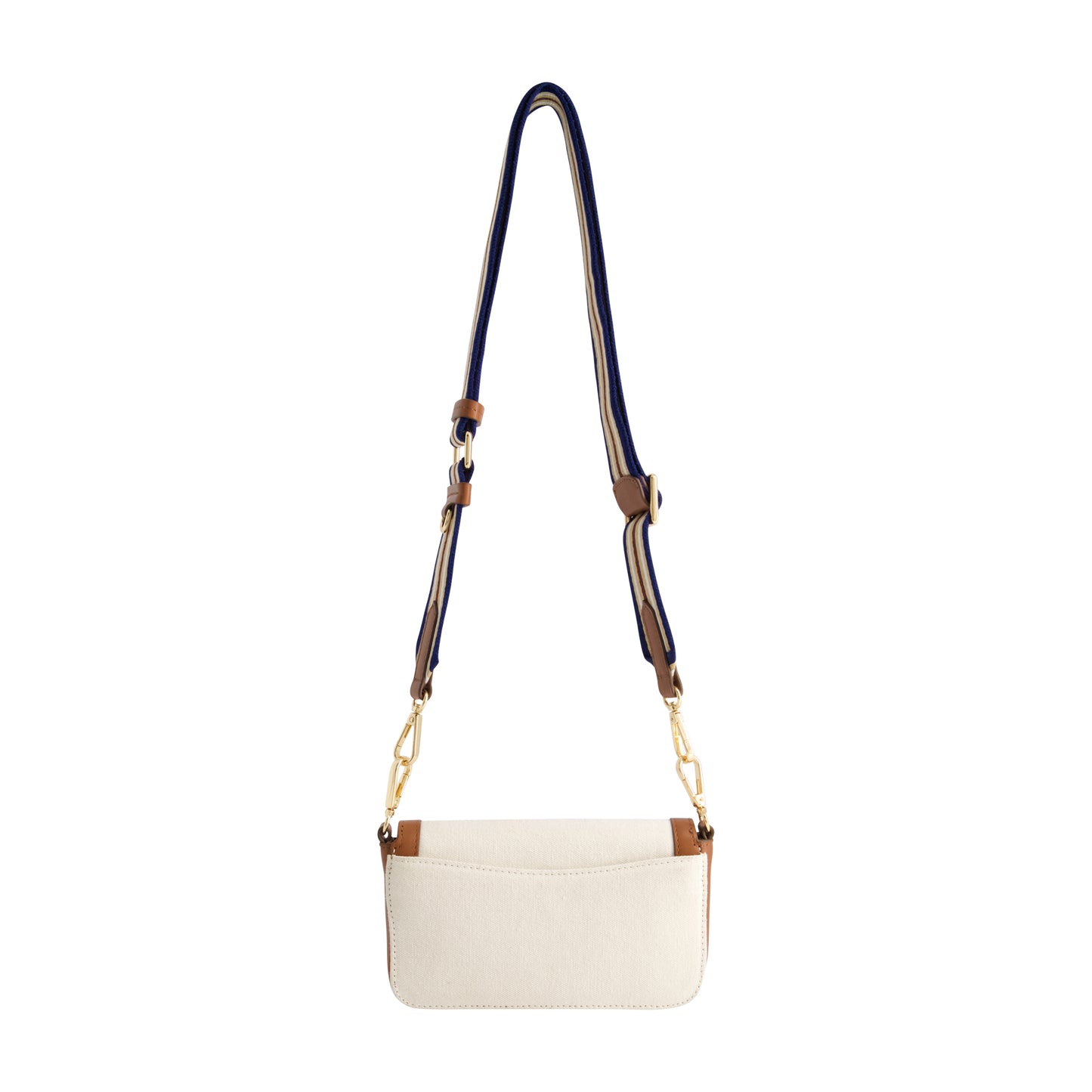 Tommy Bahama Leather Trim Solid Canvis Double Crossbody, Natural