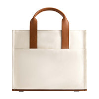 Tommy Bahama Solid Canvas Mediium Tote With Leather Trim, Natural