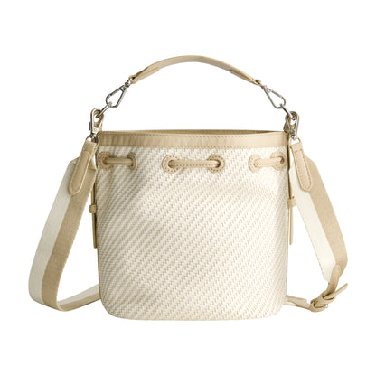 Tommy Bahama Soft Woven Drawstring Bucket Bag, TAN/WHITE