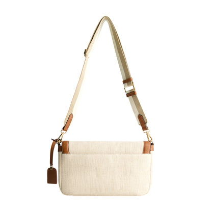 Tommy Bahama Lurex Linen Long Flap Crossbody, NATURAL