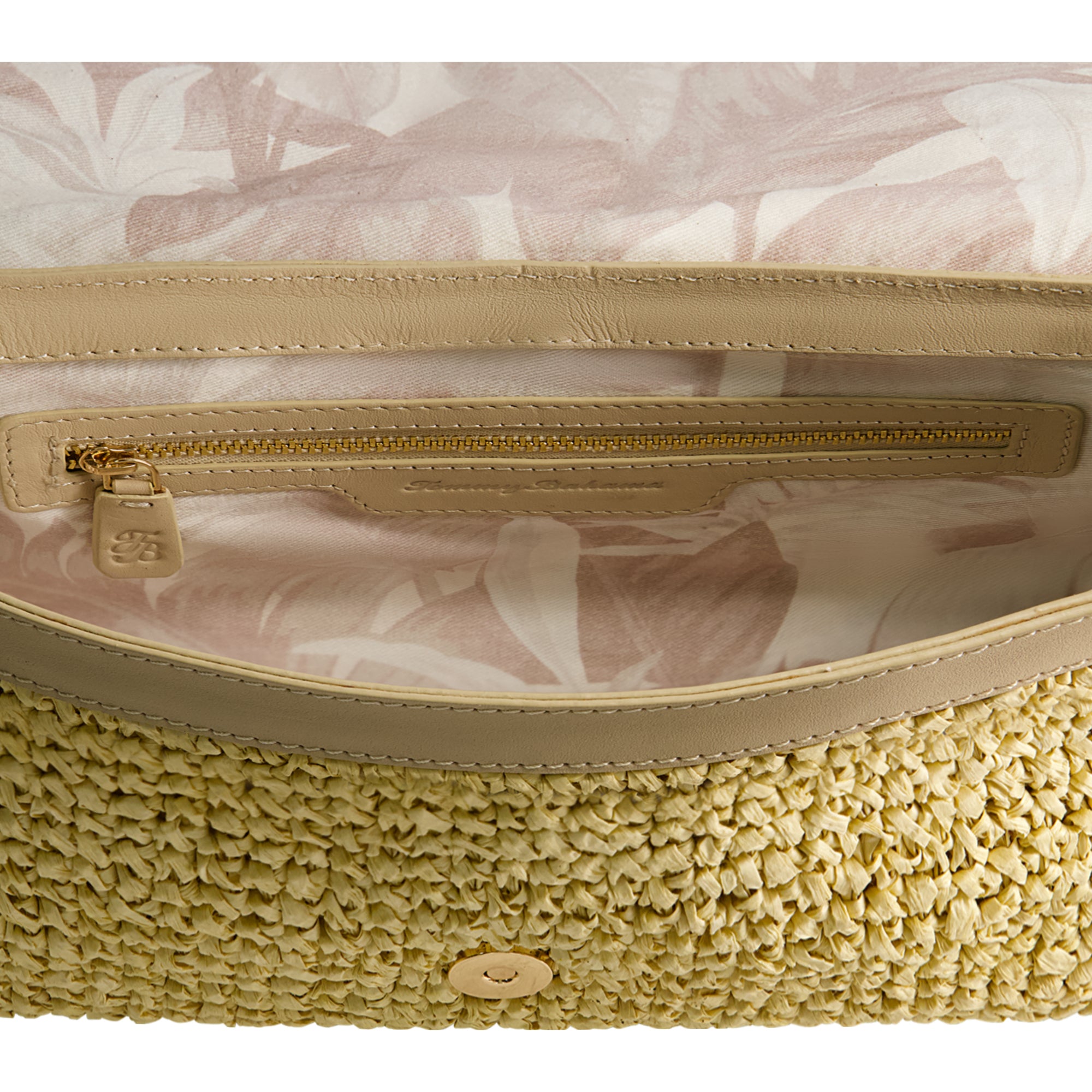 Tommy Bahama Soft Straw Long Flap Crossbody, TAN