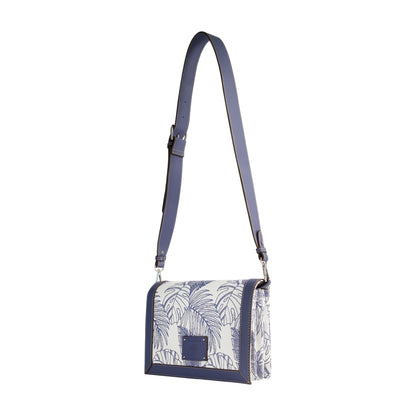 Tommy Bahama Graphic Leaf Print City Handbag, NAVY