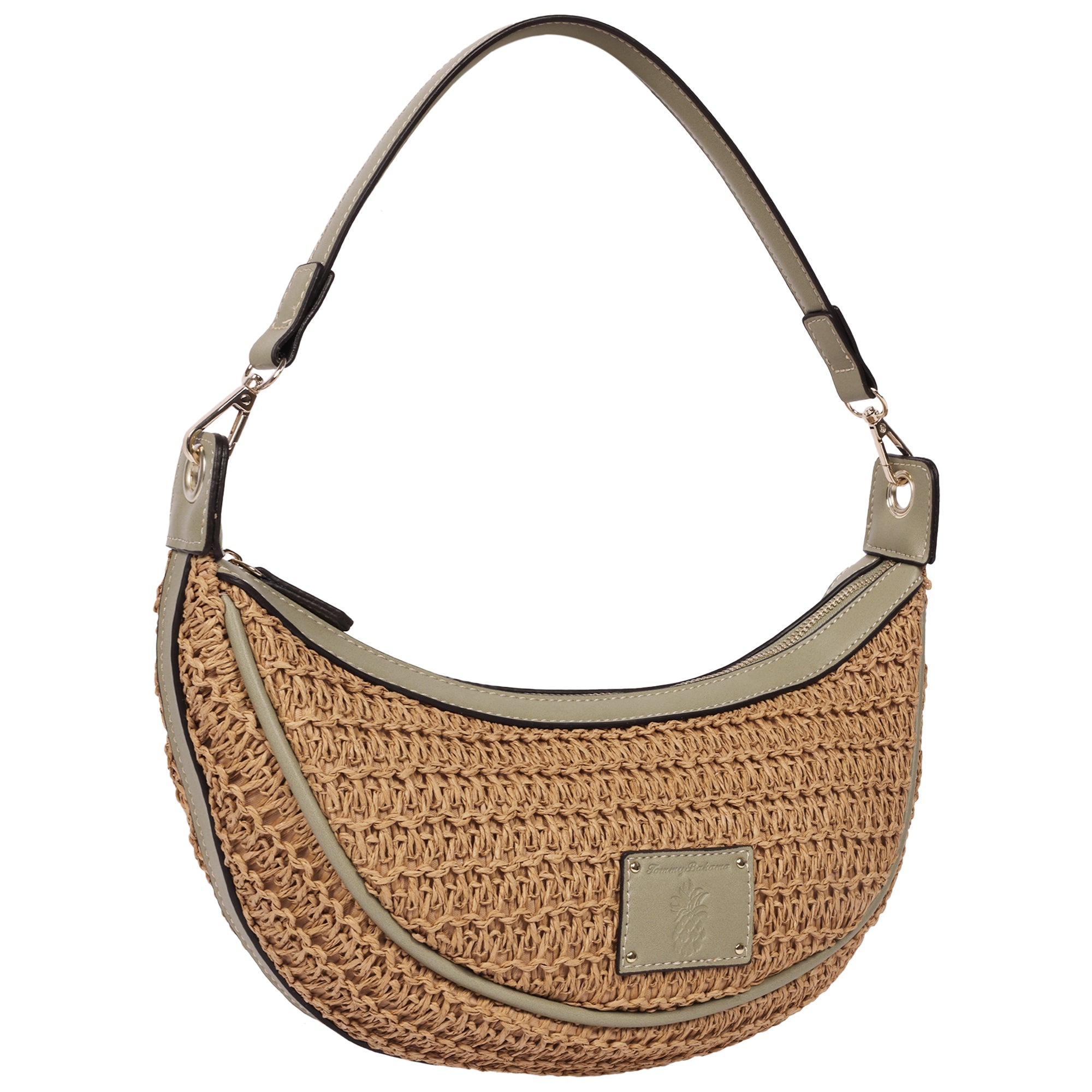 Tommy Bahama Raffia Crescent Hobo Bag, SAGE