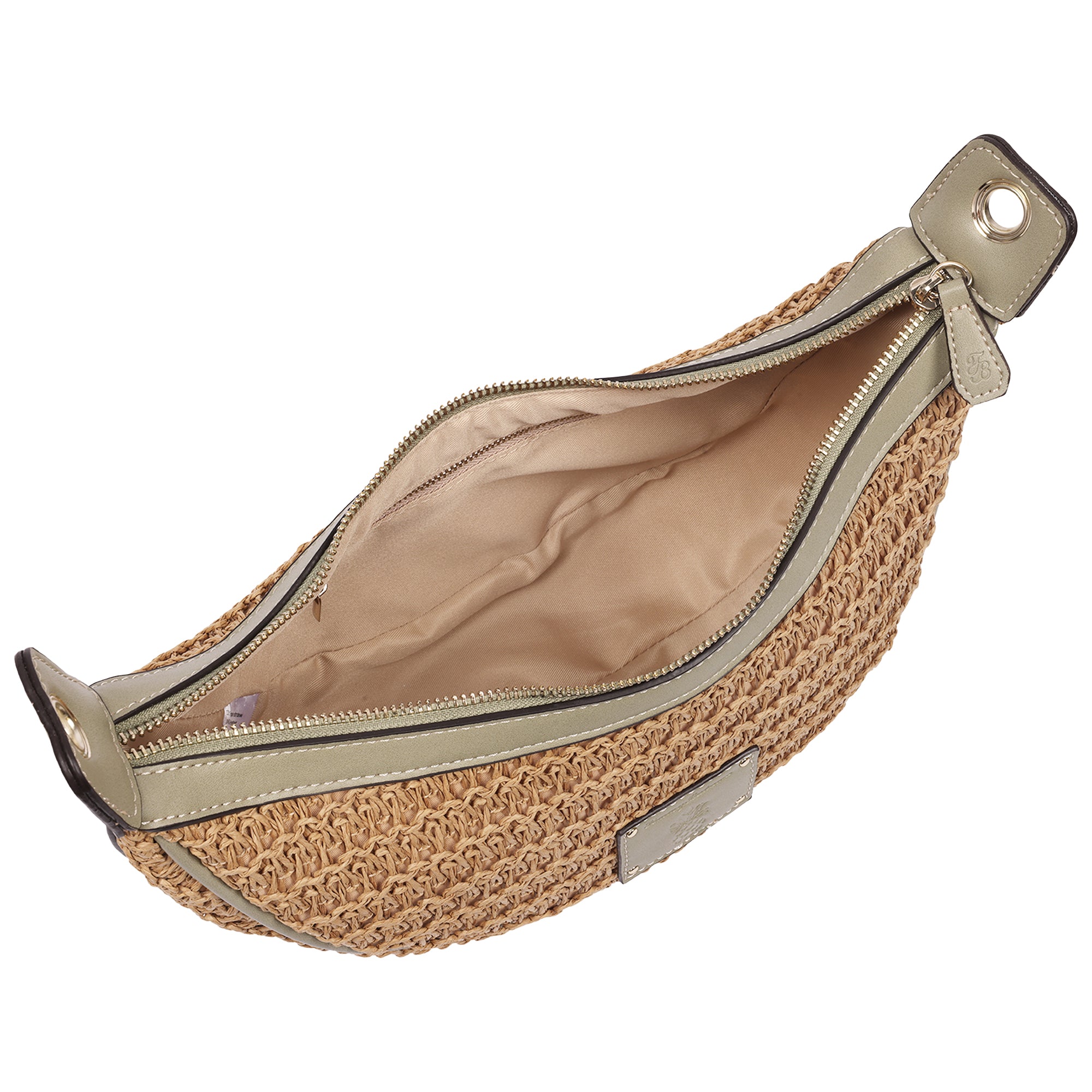 Tommy Bahama Raffia Crescent Hobo Bag, SAGE