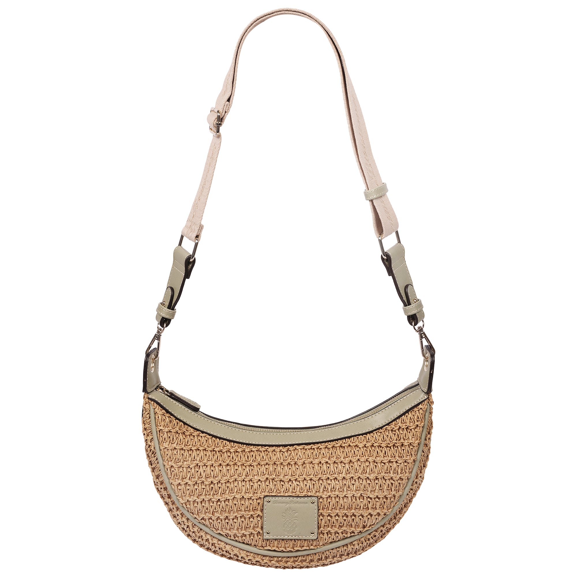 Tommy Bahama Raffia Crescent Hobo Bag, SAGE