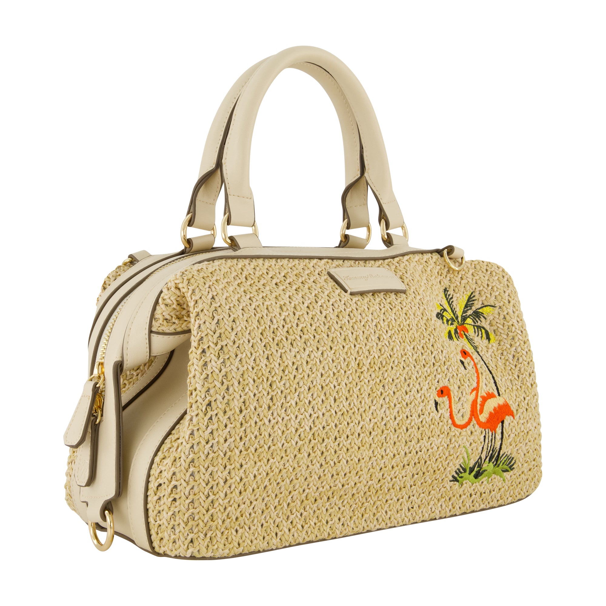 Tommy Bahama Flamingo Embroidery Satchel