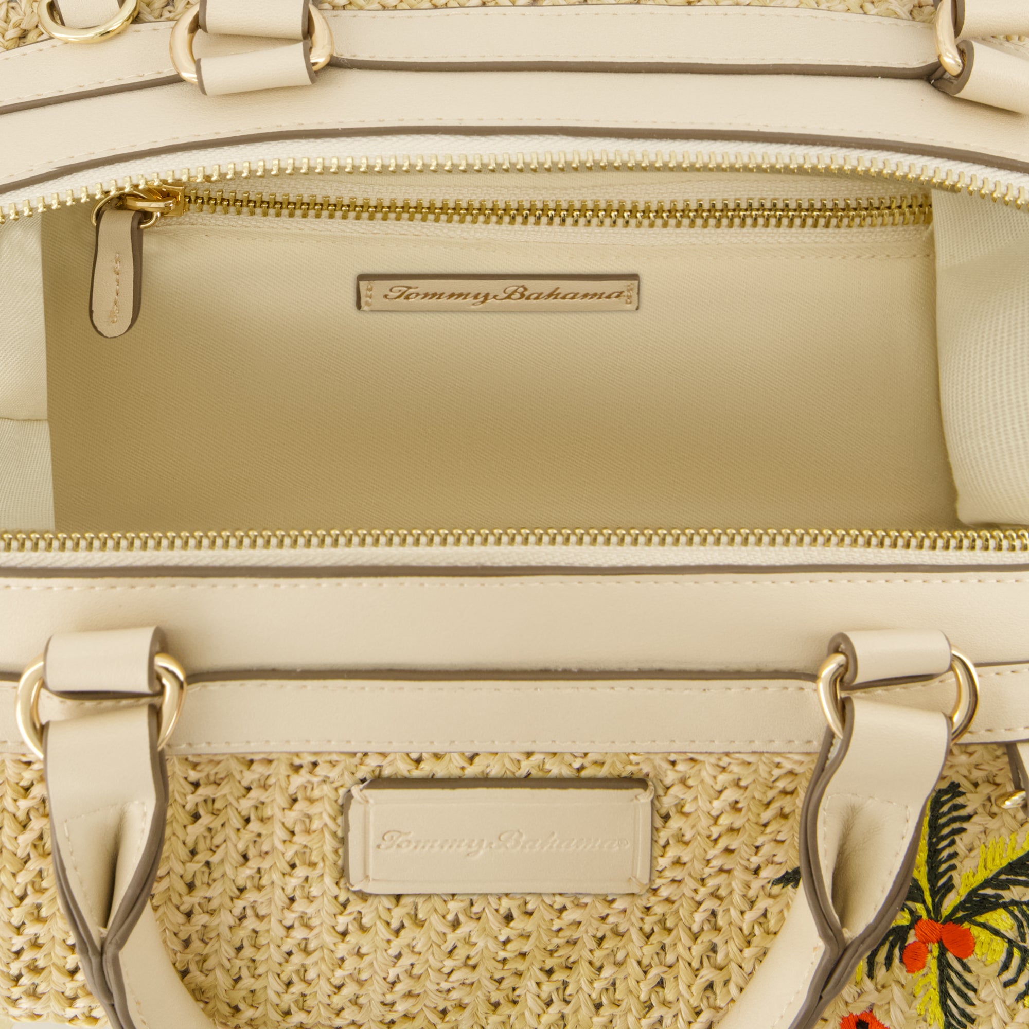 Tommy Bahama Flamingo Embroidery Satchel