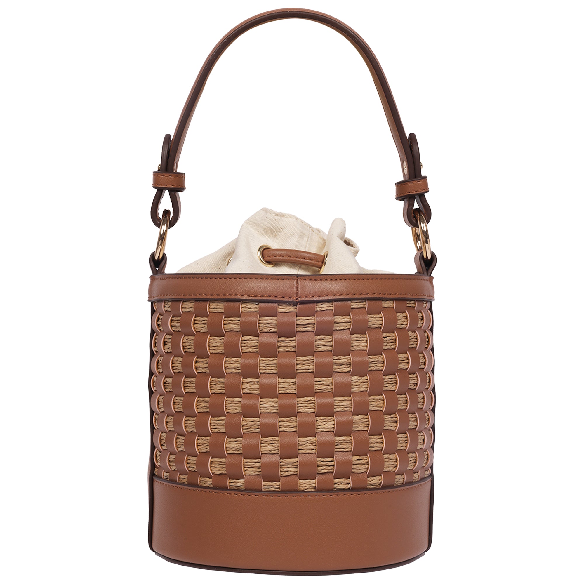 Tommy Bahama Raffia & Woven Drawstring Bucket Bag – Convertible Top Handle & Crossbody