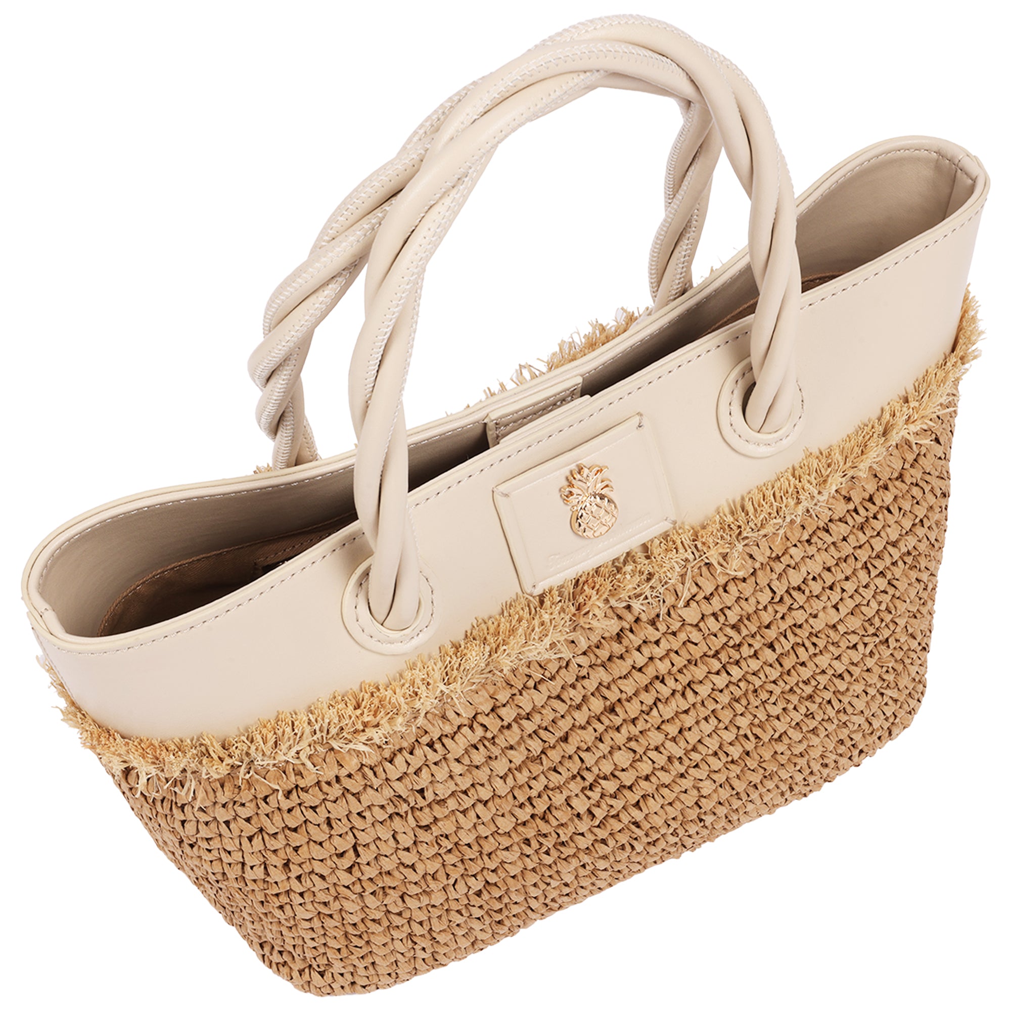 Tommy Bahama Charlotte Medium Fringe Raffia Tote – Ivory