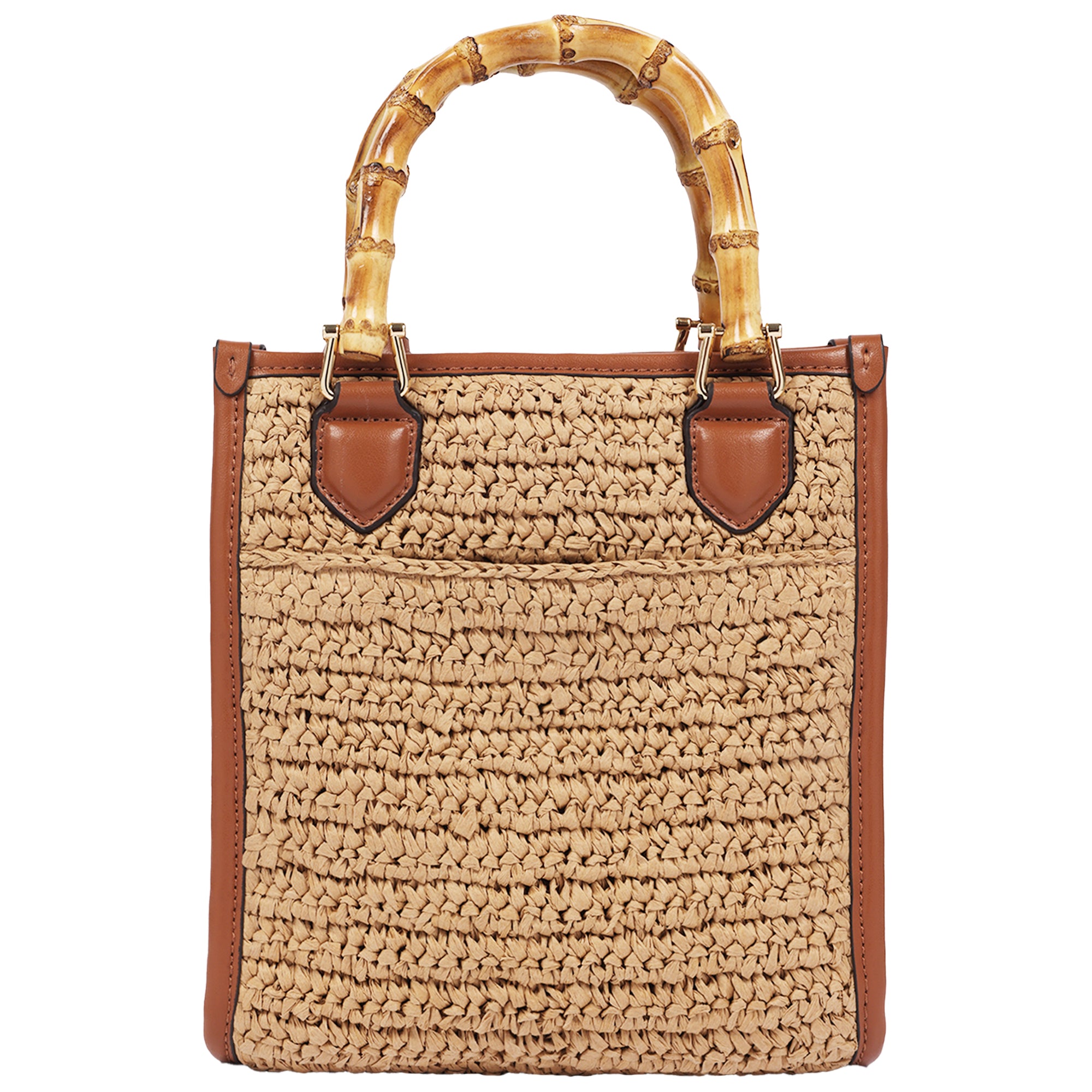 Tommy Bahama Celine Floral Embroidery Bamboo Tote – Cognac