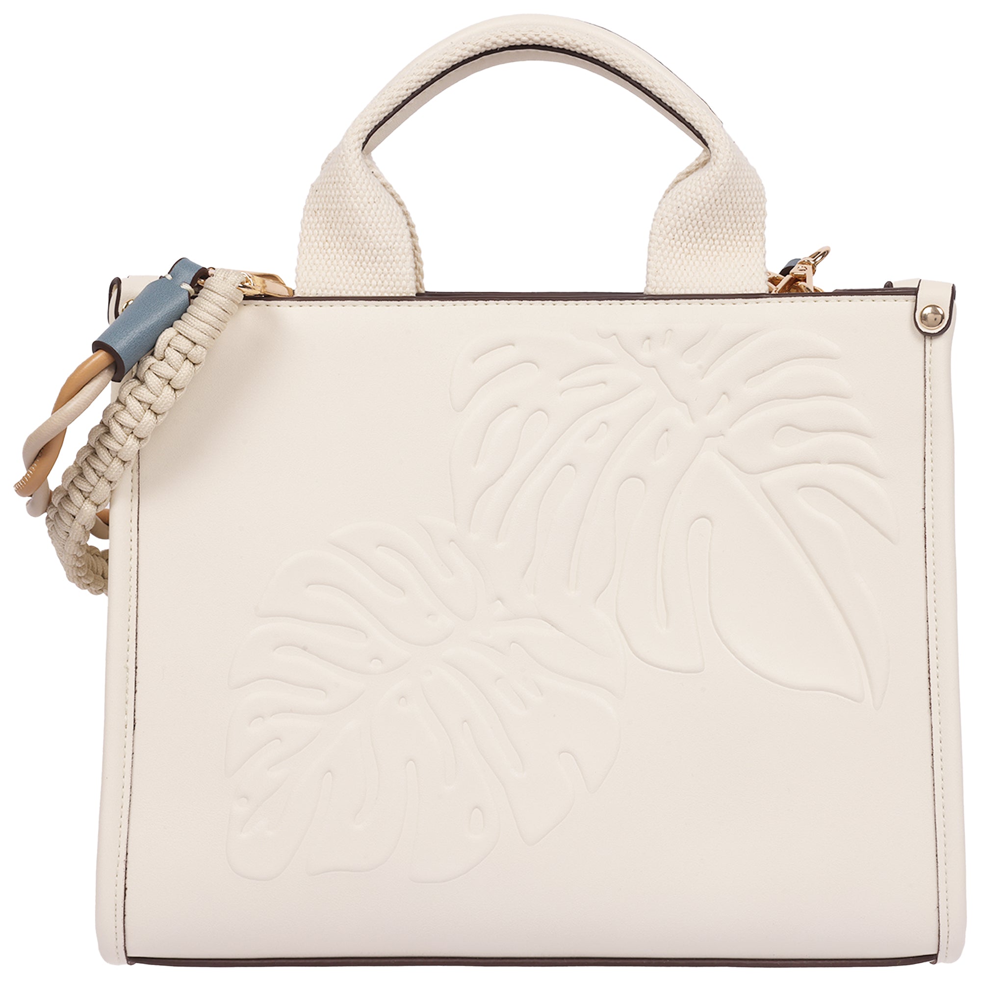 Tommy Bahama Darcy Leaf Motif Medium Tote – Embossed PU Convertible Top Handle & Crossbody Bag
