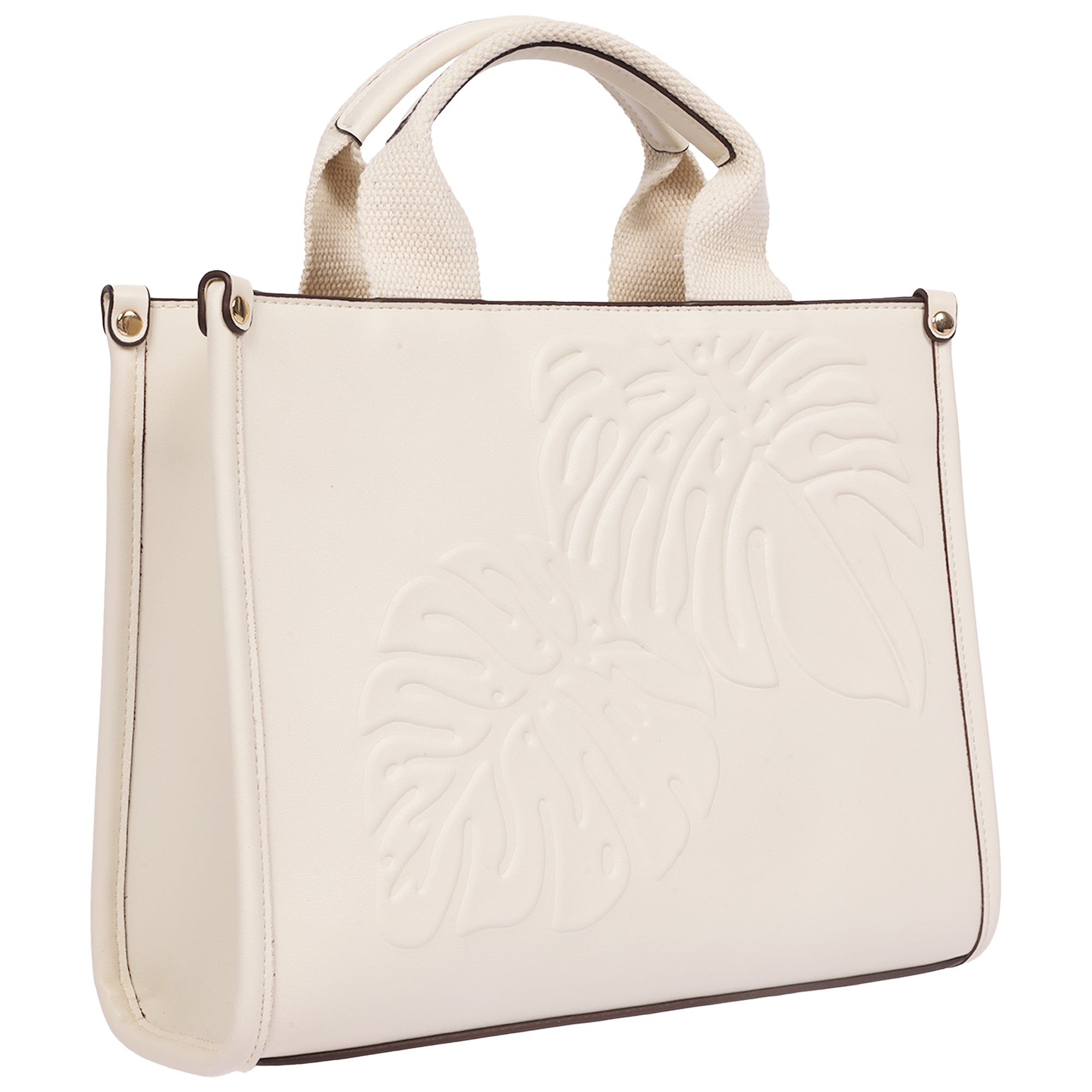Tommy Bahama Darcy Leaf Motif Medium Tote – Embossed PU Convertible Top Handle & Crossbody Bag