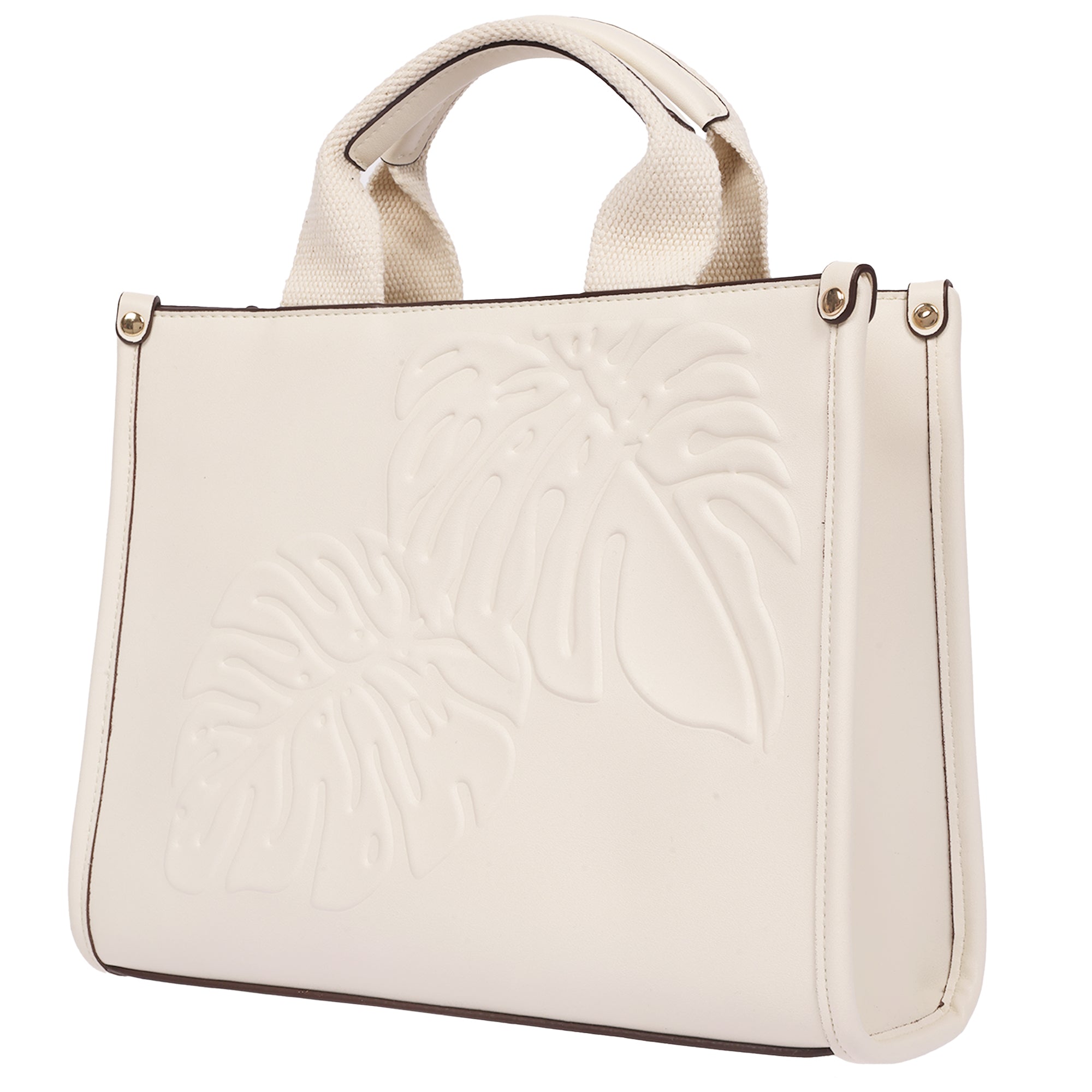 Tommy Bahama Darcy Leaf Motif Medium Tote – Embossed PU Convertible Top Handle & Crossbody Bag