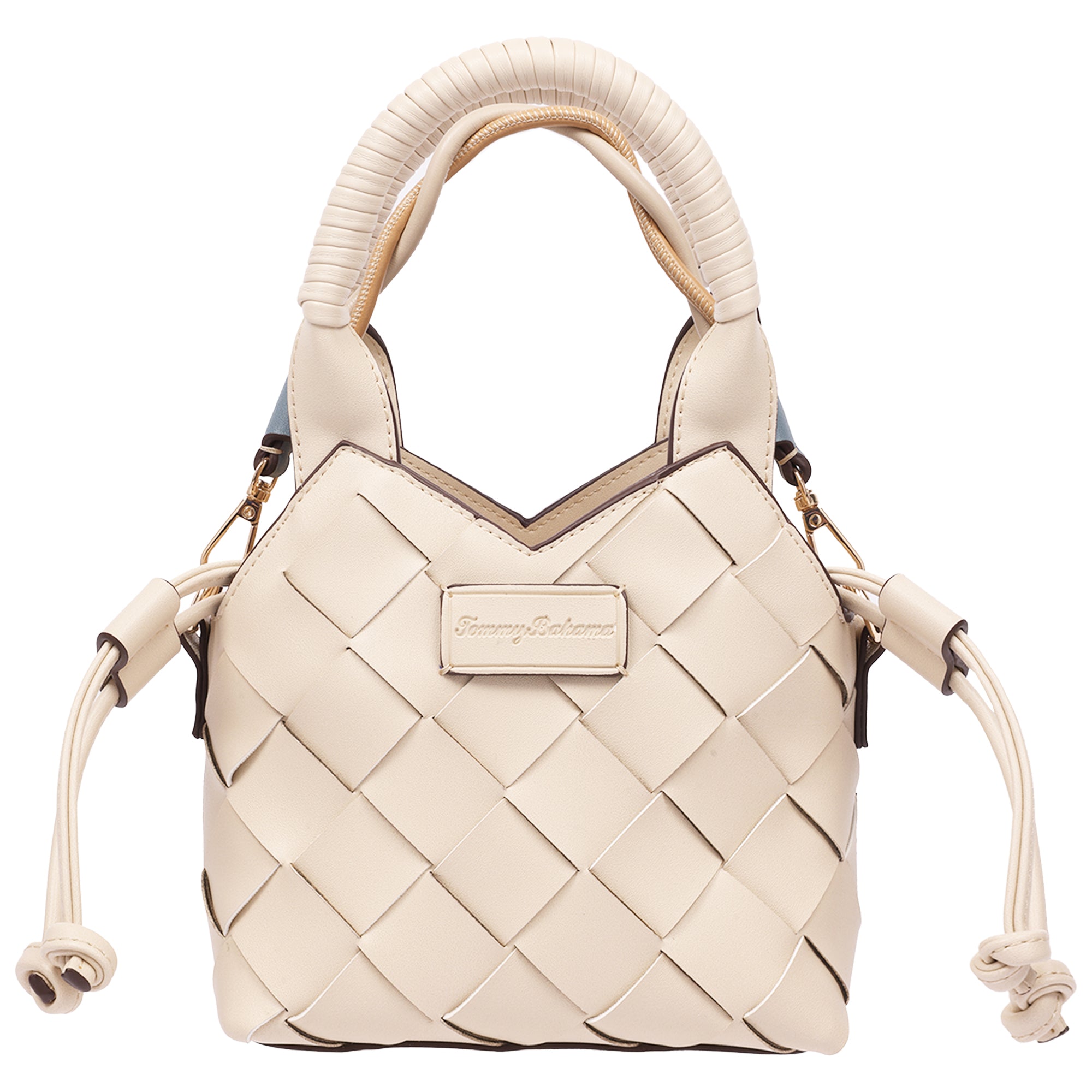 Tommy Bahama Demi Mini Woven PU Tote – Mini Woven Faux Leather Top Handle & Crossbody Bag