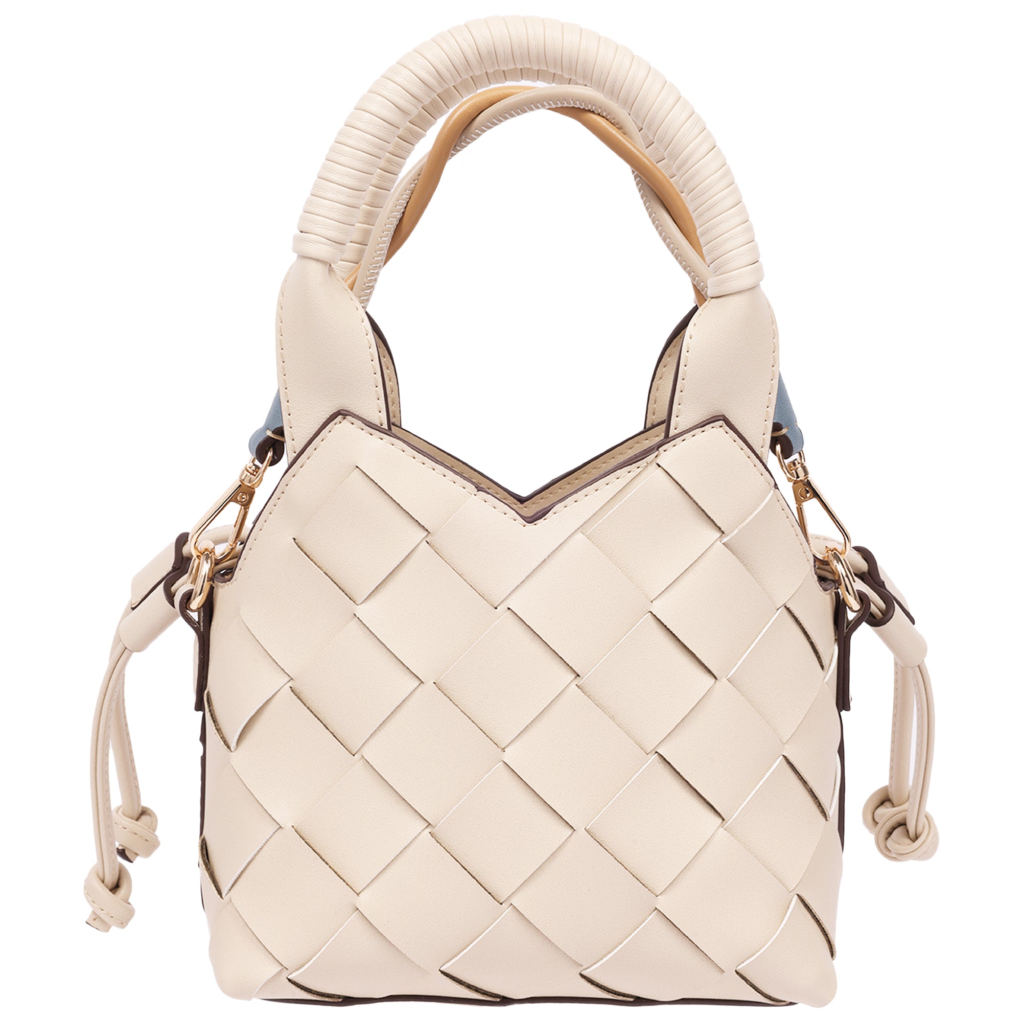 Tommy Bahama Demi Mini Woven PU Tote – Mini Woven Faux Leather Top Handle & Crossbody Bag