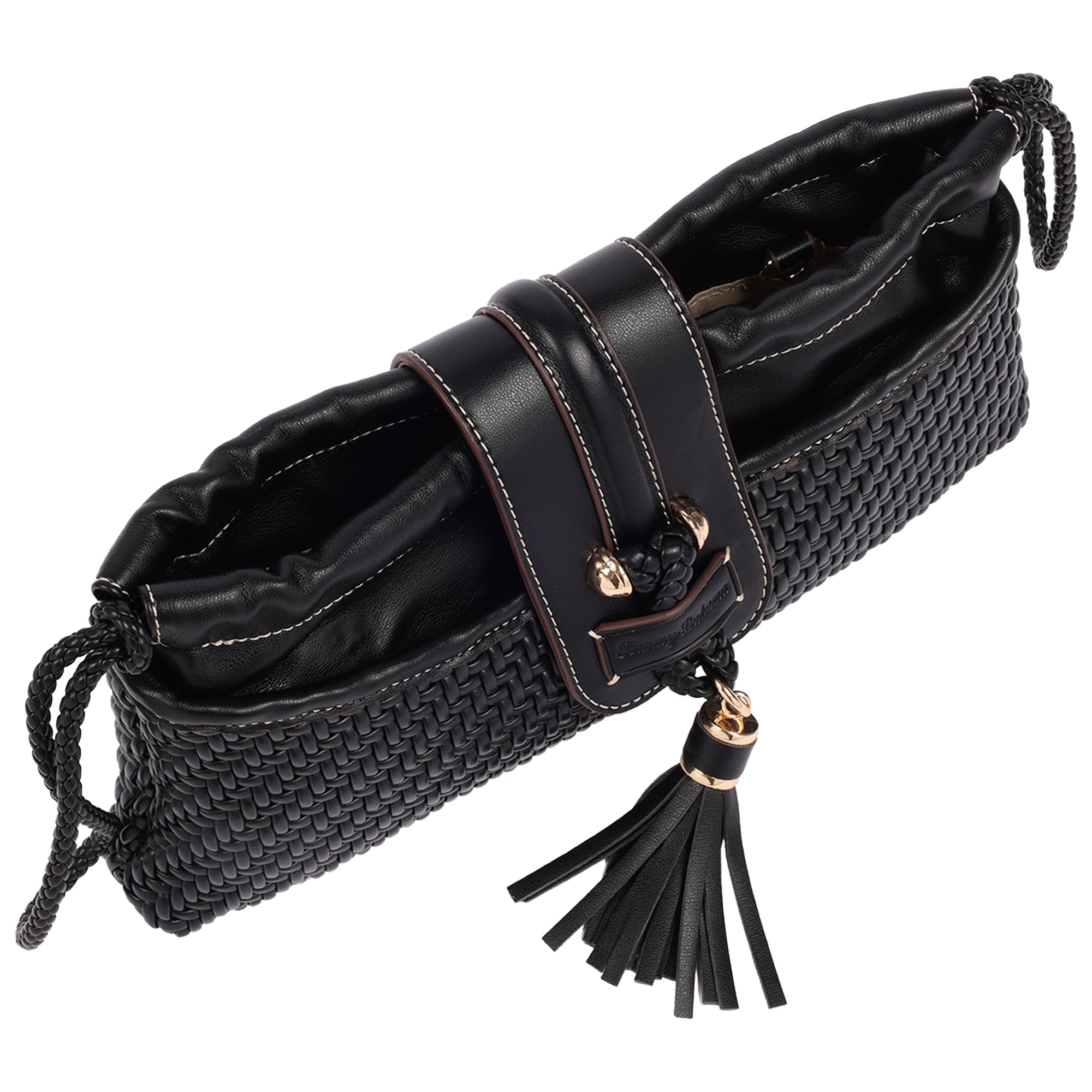 Tommy Bahama Tassel Tab Woven Clutch