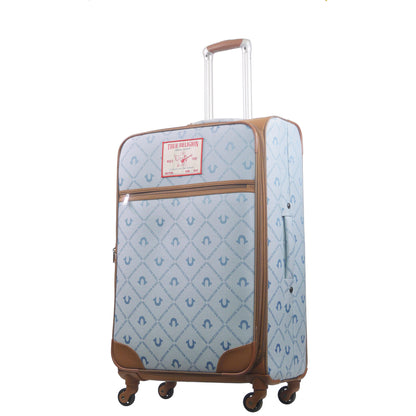 True Religion Soft Sided 31" Expandable, Spinner Luggage, DENIM