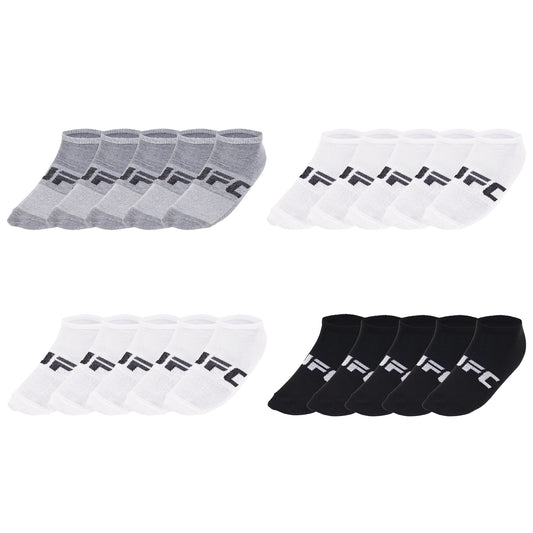 UFC Men's No Show Athletic Socks – 20 Pairs, Logo Toe Design