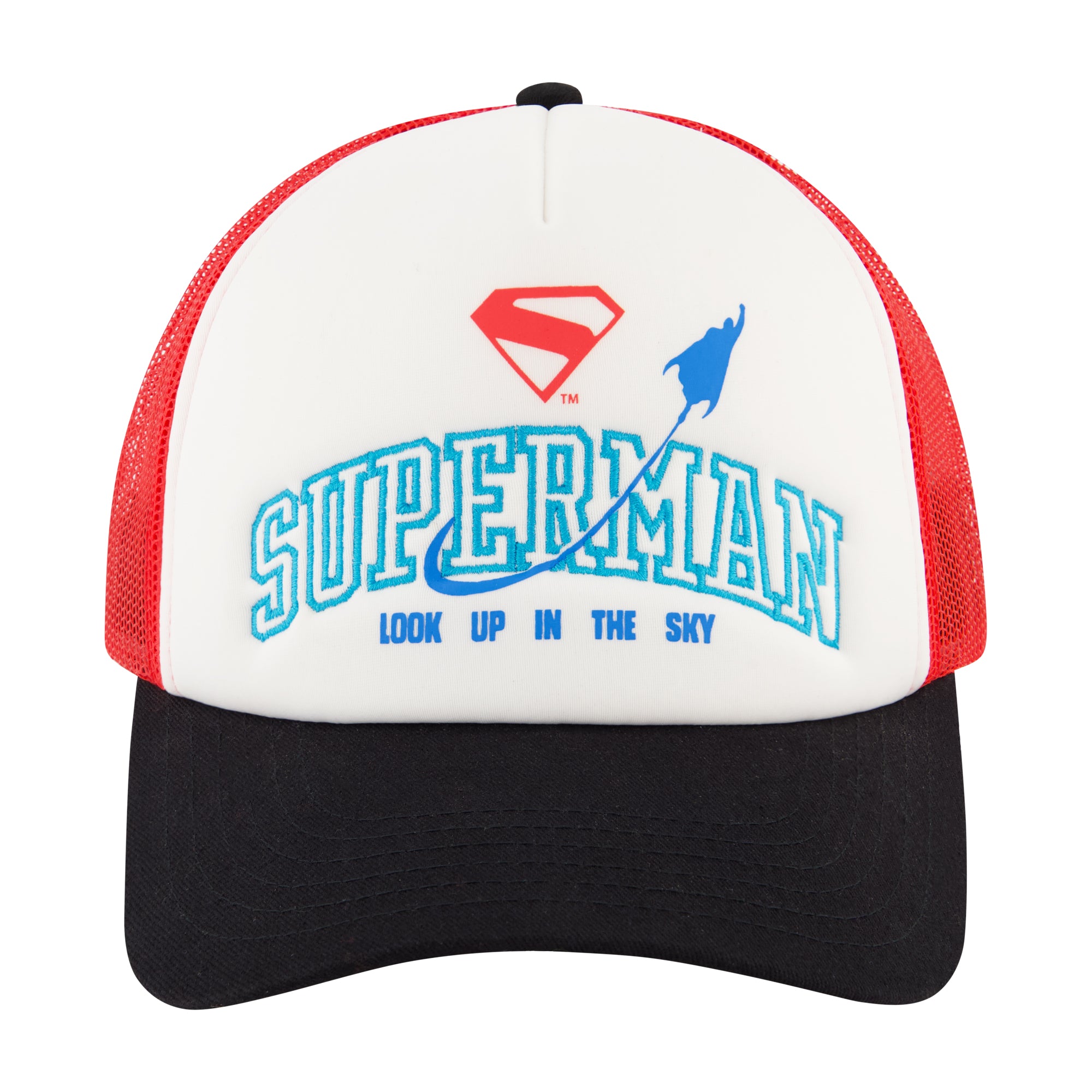 DC Comics Superman “Look Up in the Sky” Trucker Hat – Adjustable Mesh Cap
