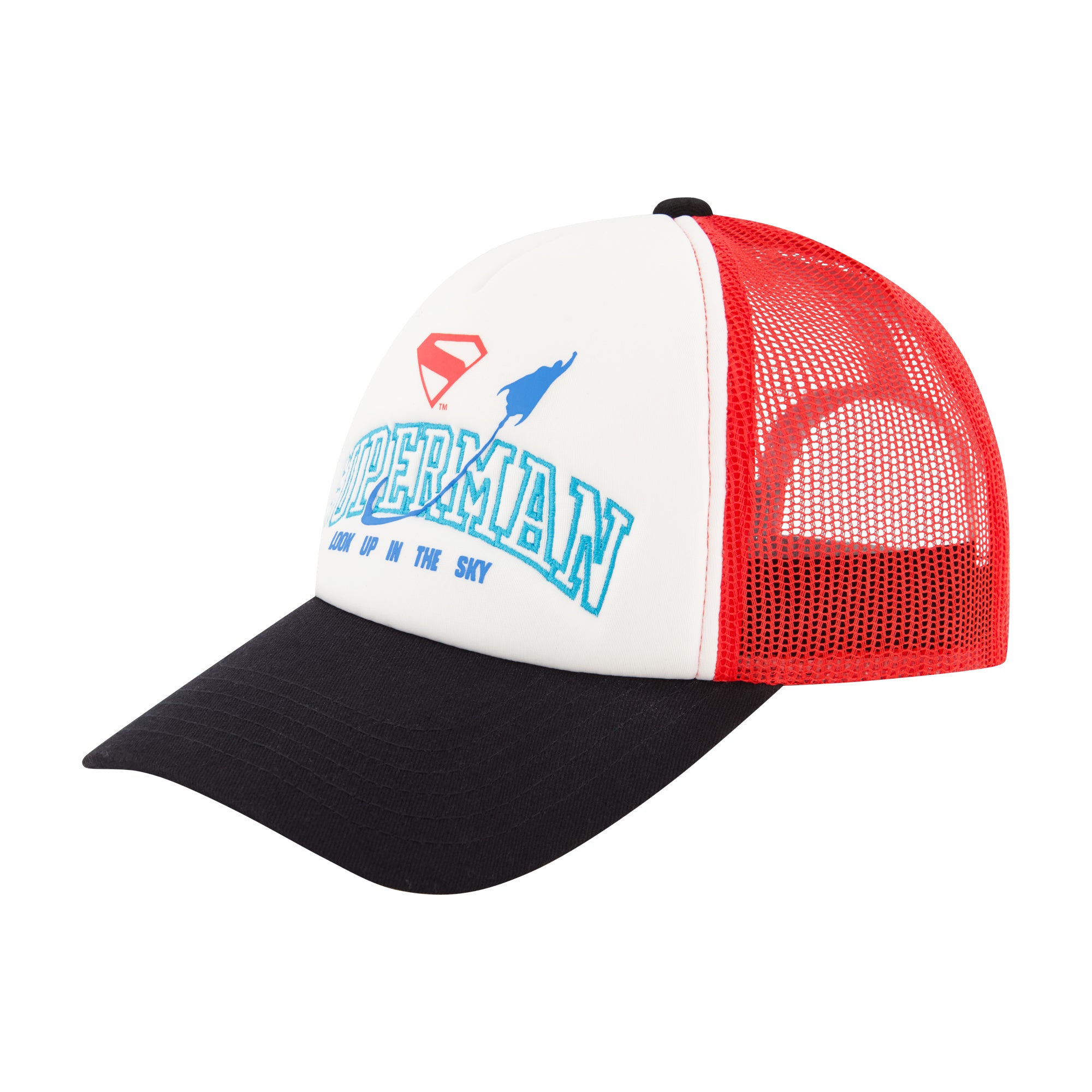 DC Comics Superman “Look Up in the Sky” Trucker Hat – Adjustable Mesh Cap