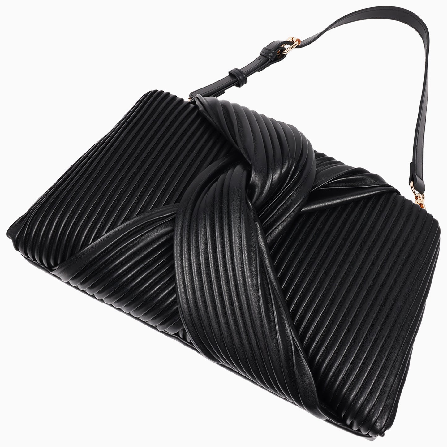 Jason Wu Pleated Knot Clutch with Shoulder Strap