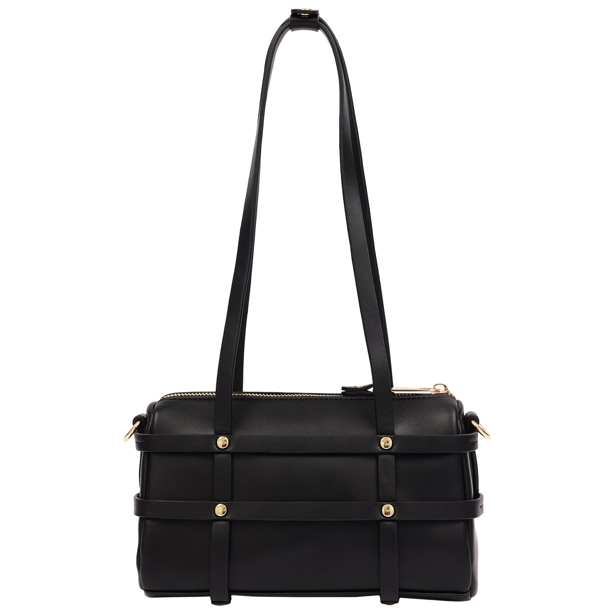 Jason Wu Harness Medium Satchel Shoulder Bag with Convertible Chain Strap & Floral Charm – Black
