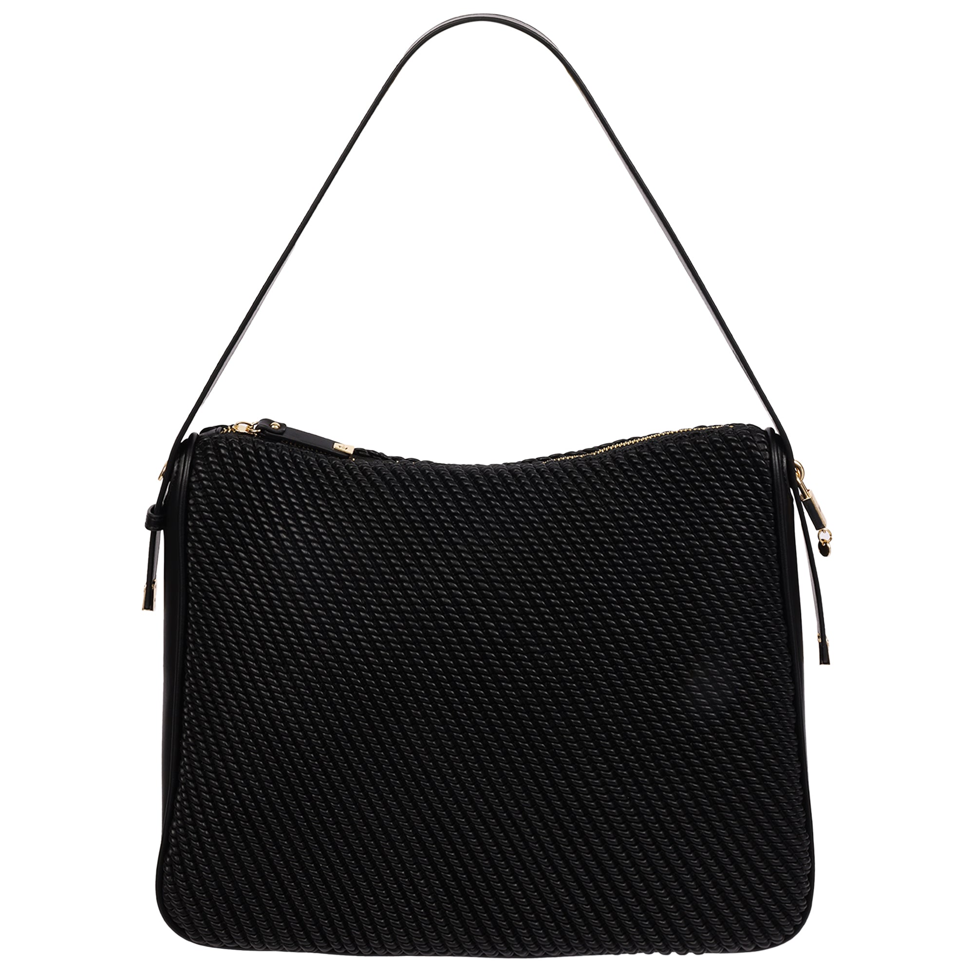 Jason Wu Haywood Double Zip Hobo Bag with 3D Rope Pleated Detail