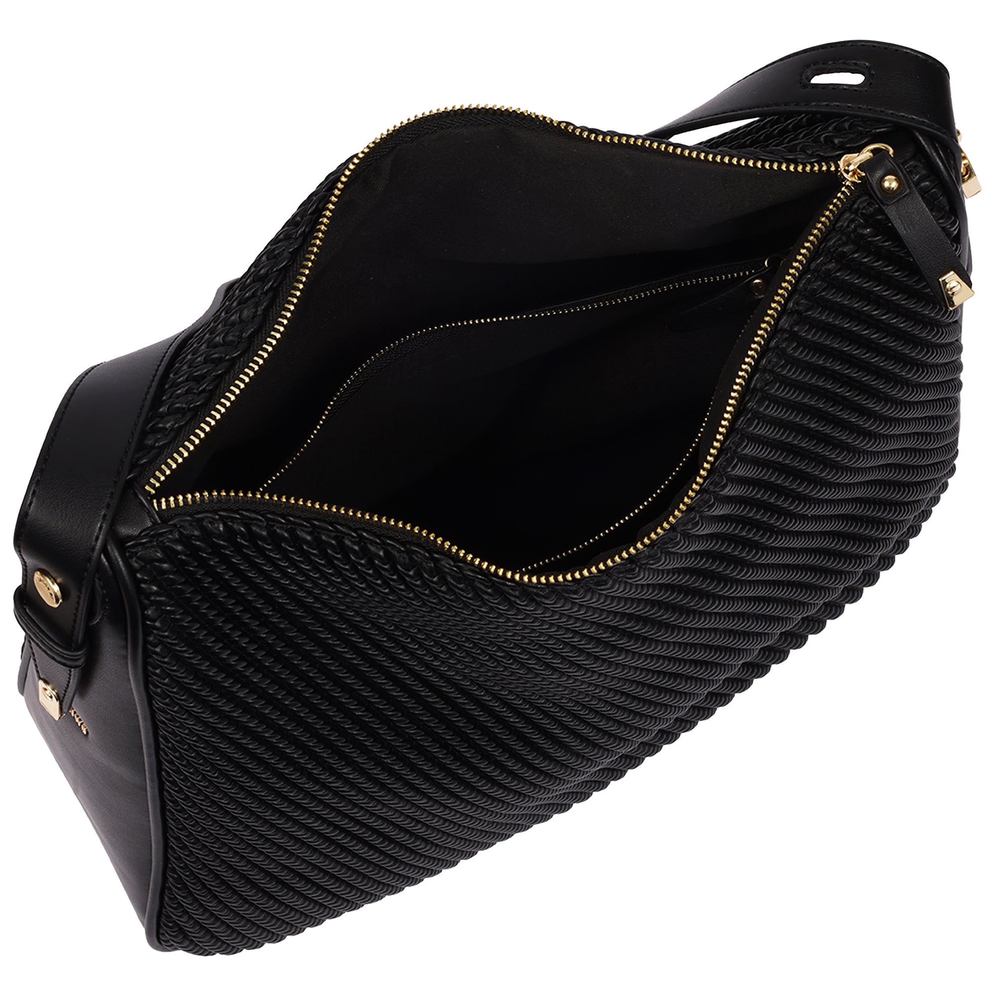Jason Wu Haywood Double Zip Hobo Bag with 3D Rope Pleated Detail