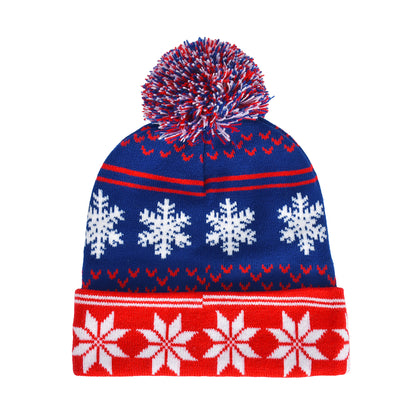 Merry Christmoose Ugly Sweater Pom Beanie,Navy